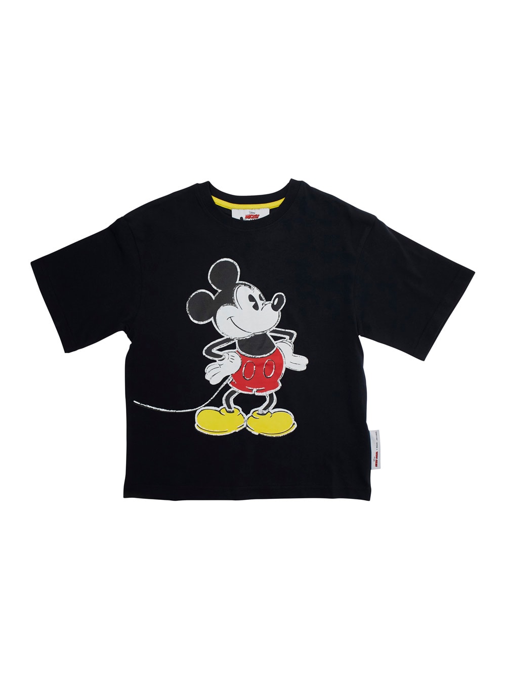 Marc Jacobs Black T-shirt With Mickey Mouse Print On Front And Back In Cotton Boy