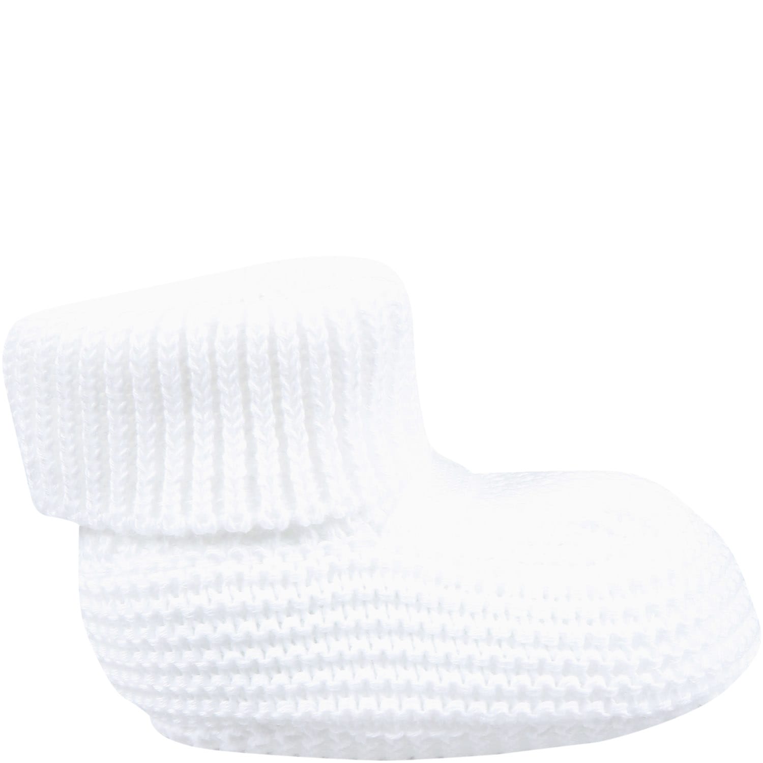 Little Bear White Bootees For Baby Kids