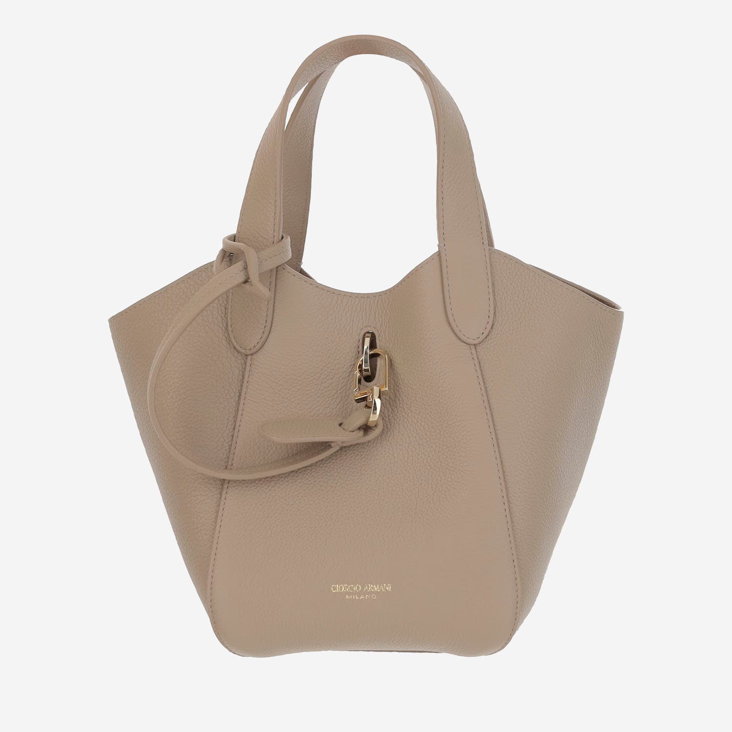 Giorgio Armani Leather Tote Bag With Logo