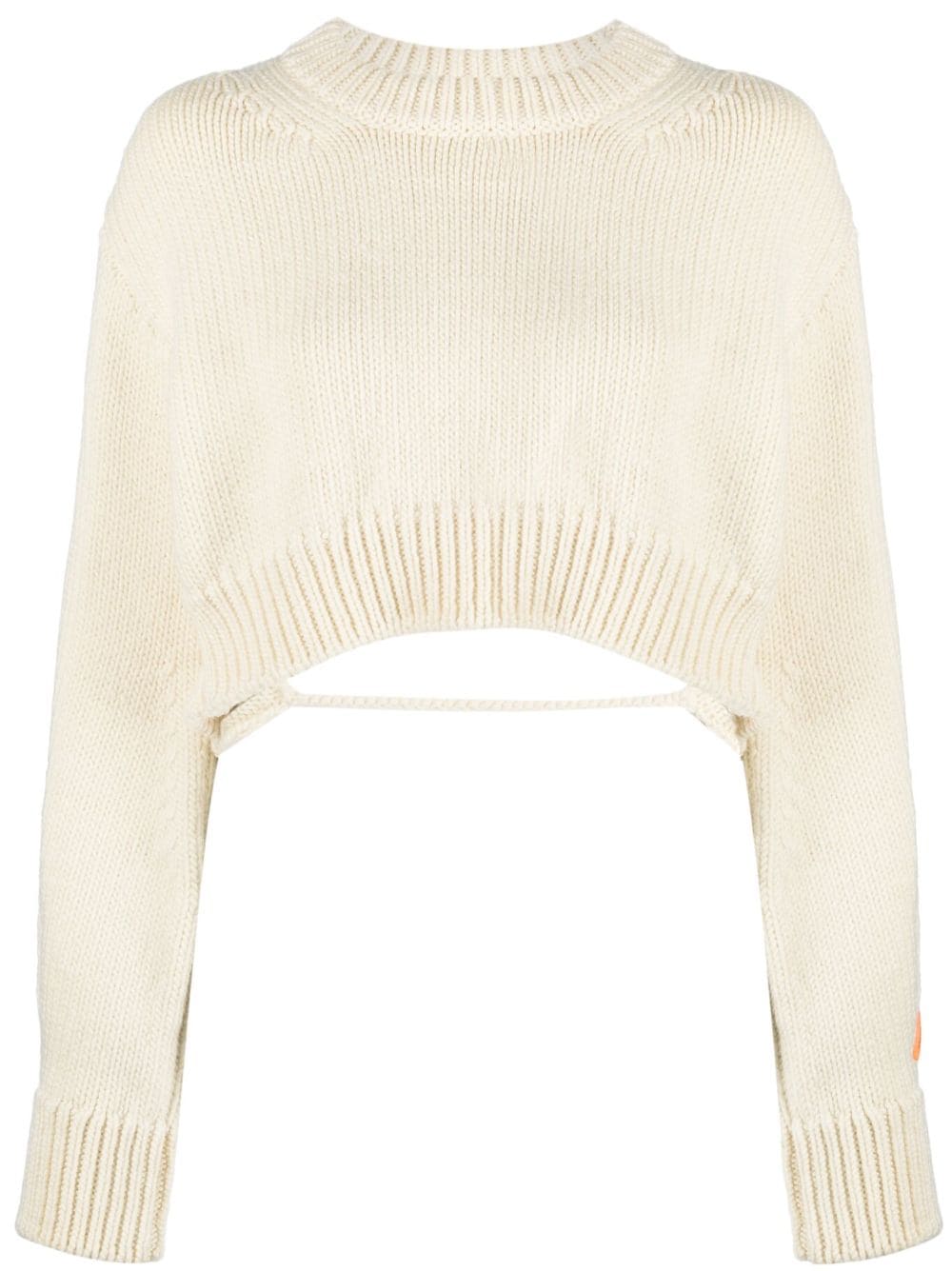 HERON PRESTON Open-back Cropped Wool Jumper