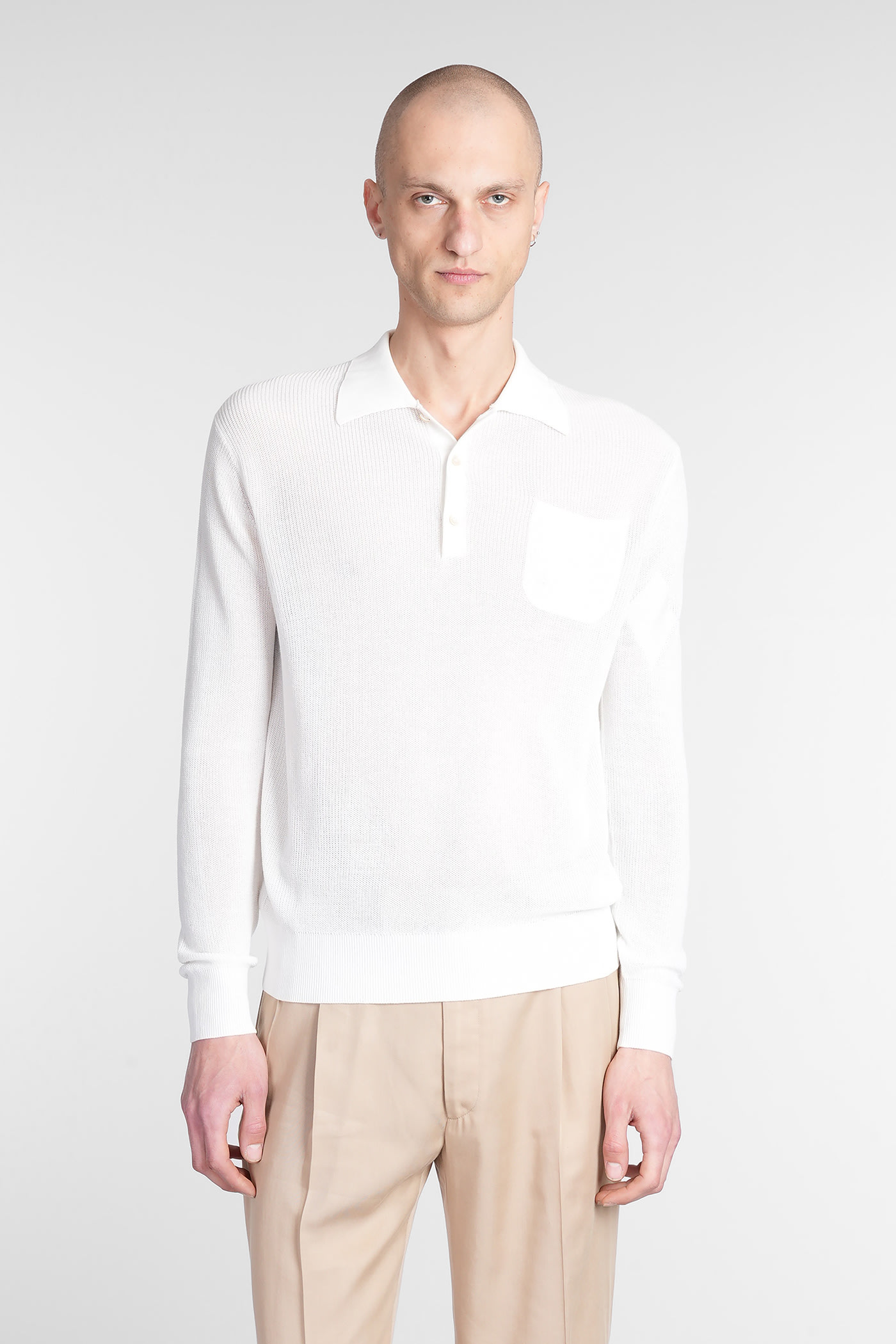 Ballantyne Polo In White Cotton