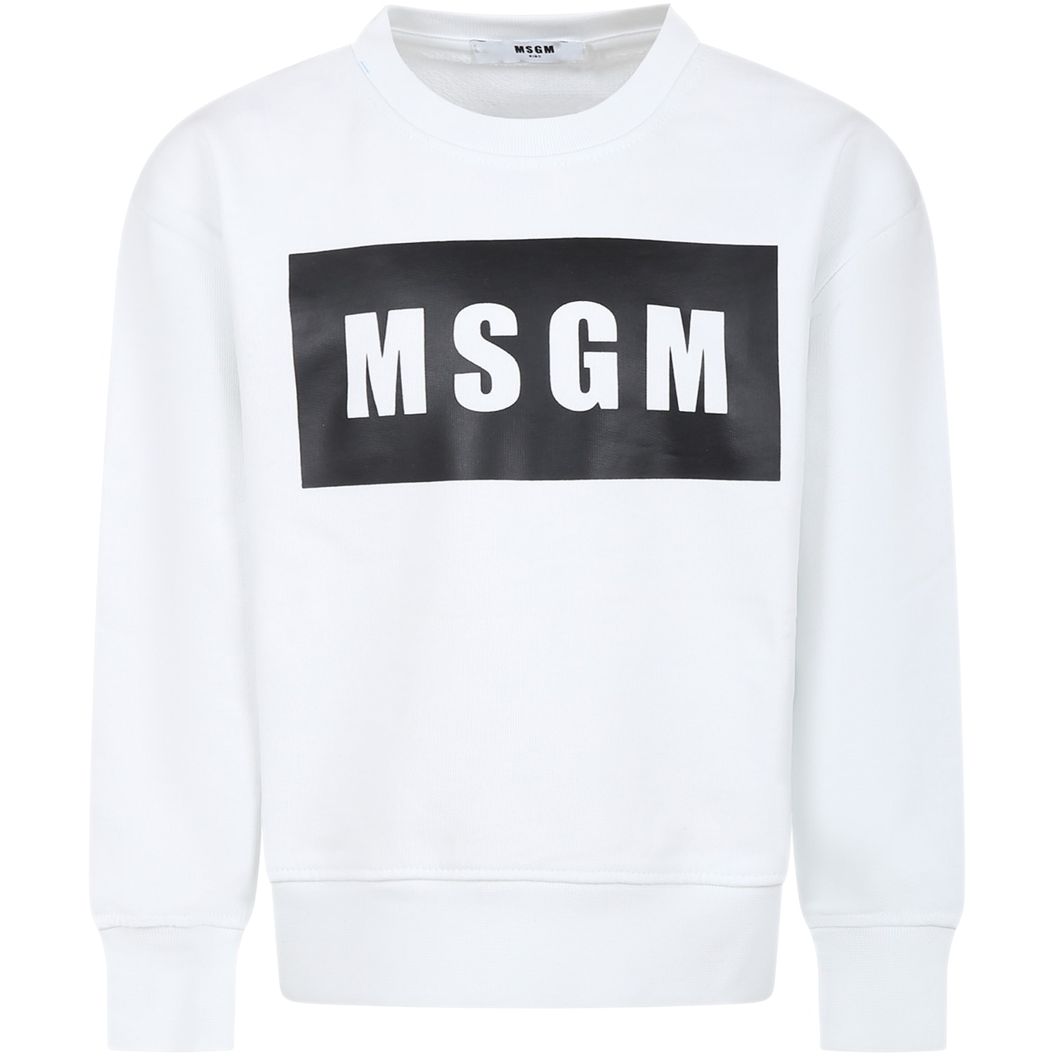 MSGM White Sweatshirt For Kids With Logo