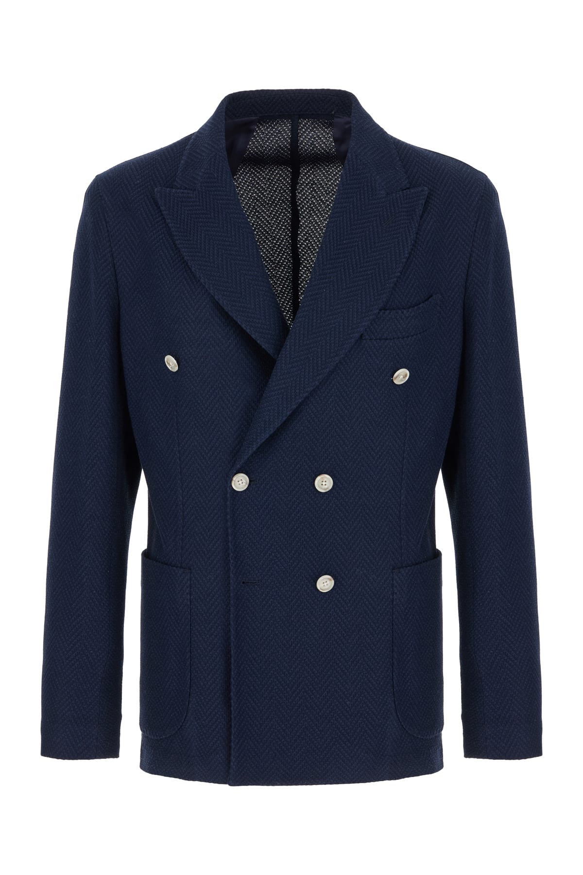 Barba Napoli Navy Blue Cotton Blazer
