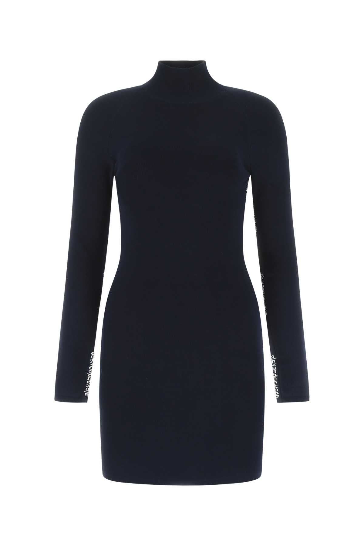 T by Alexander Wang Midnight Blue Stretch Viscose Blend Mini Dress