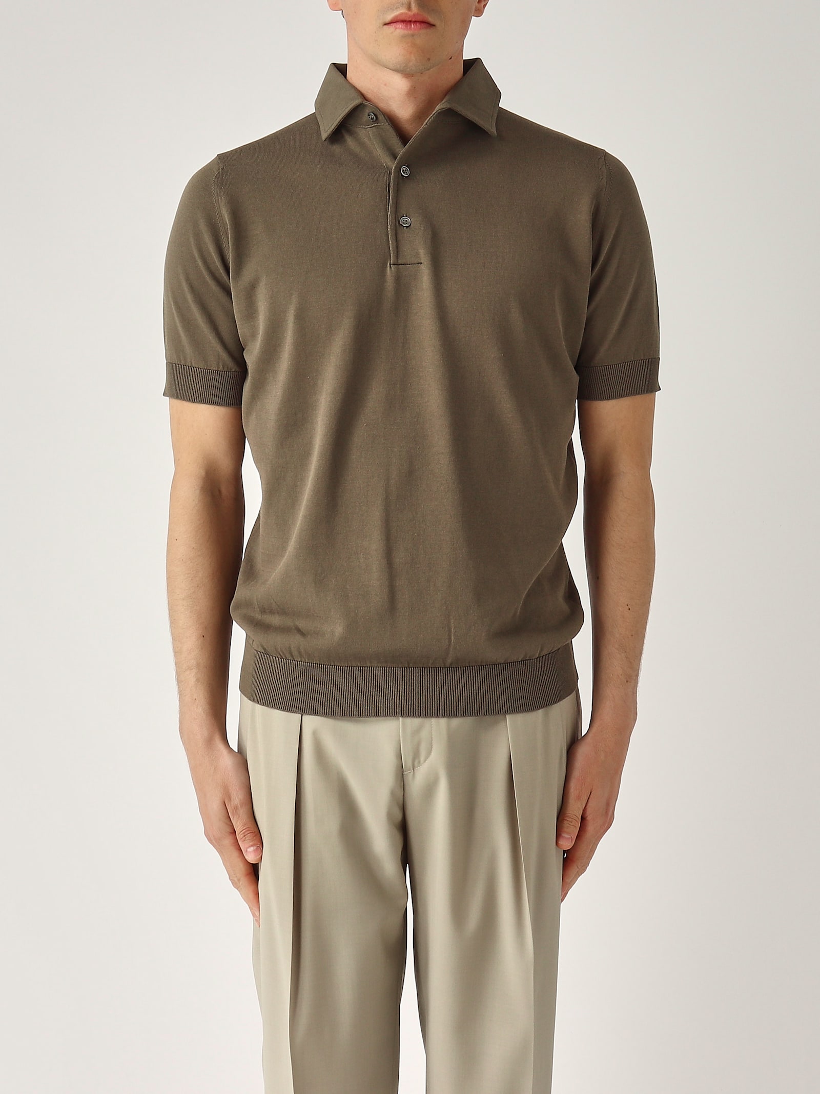 Filippo De Laurentiis M/c Paramontura In Crepe Cotton Polo
