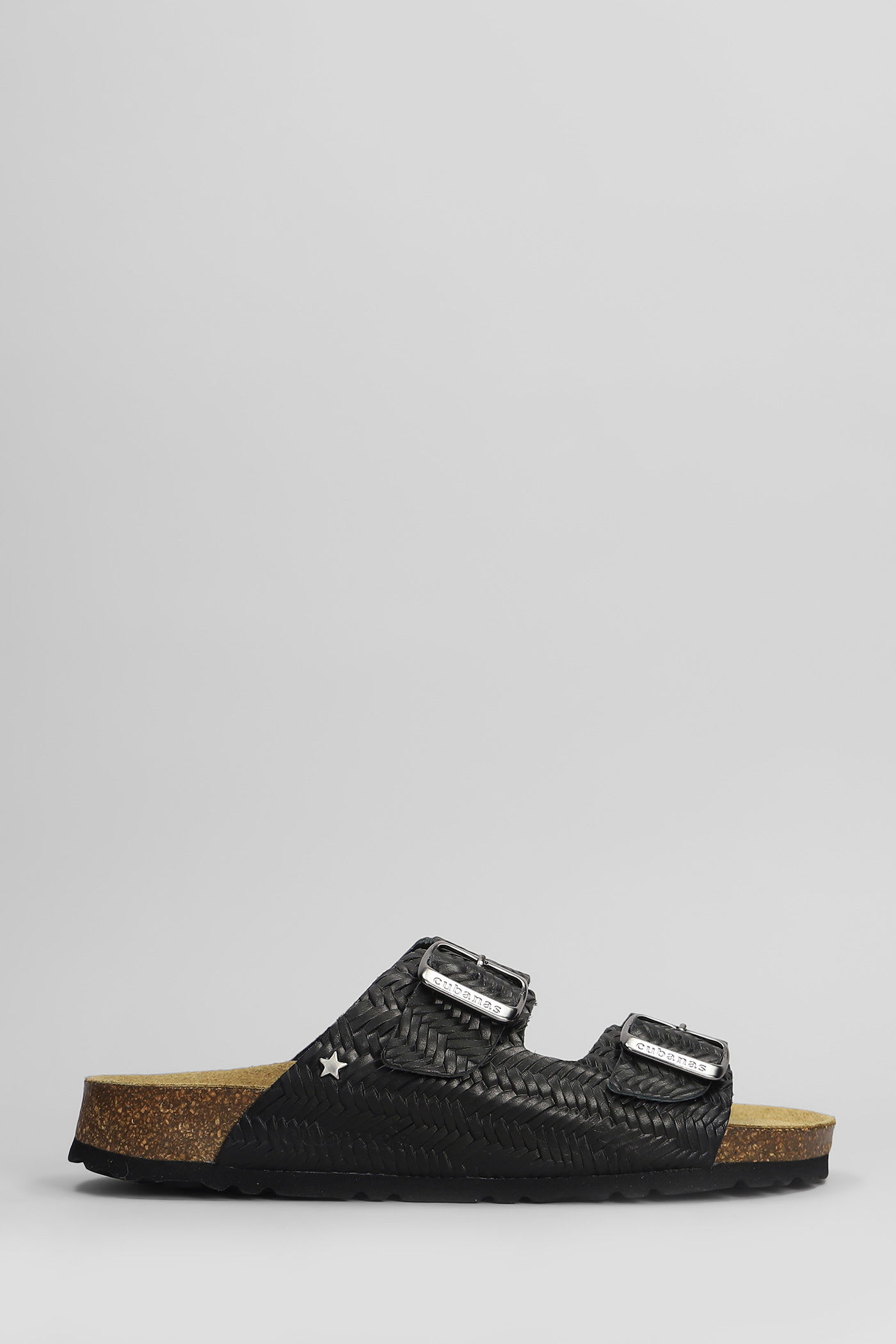Cubanas Amalia Flats In Black Leather