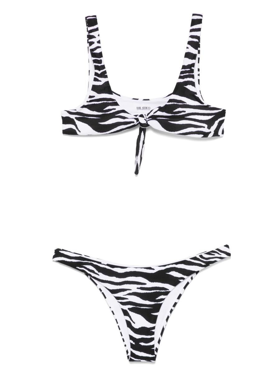 The Attico White And Black Bikini Set