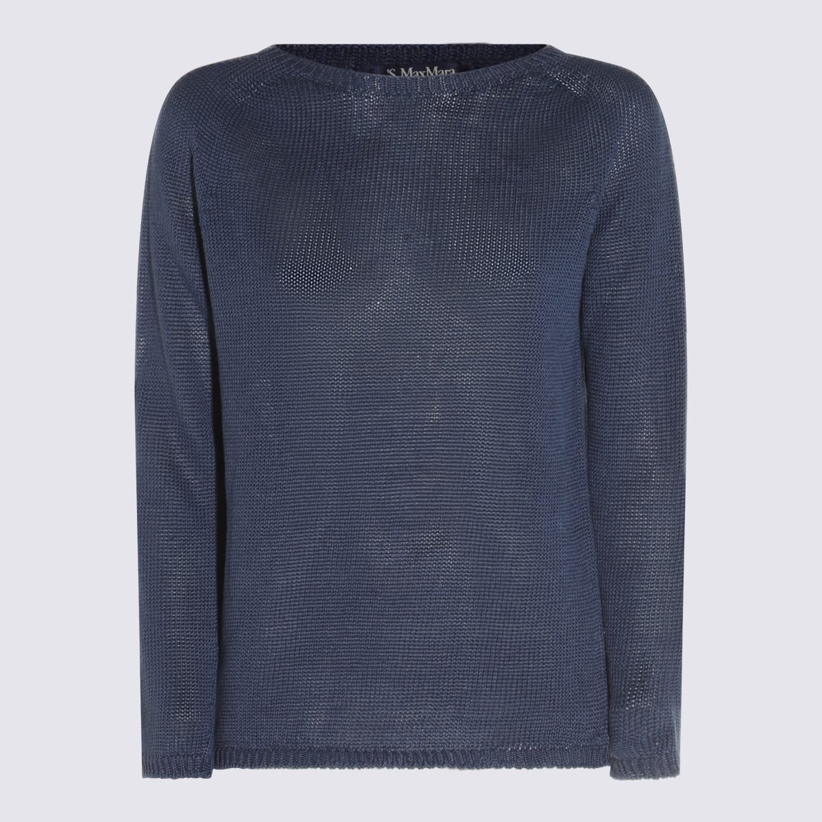 'S Max Mara Dark Blue Linen Giolino Knitwear