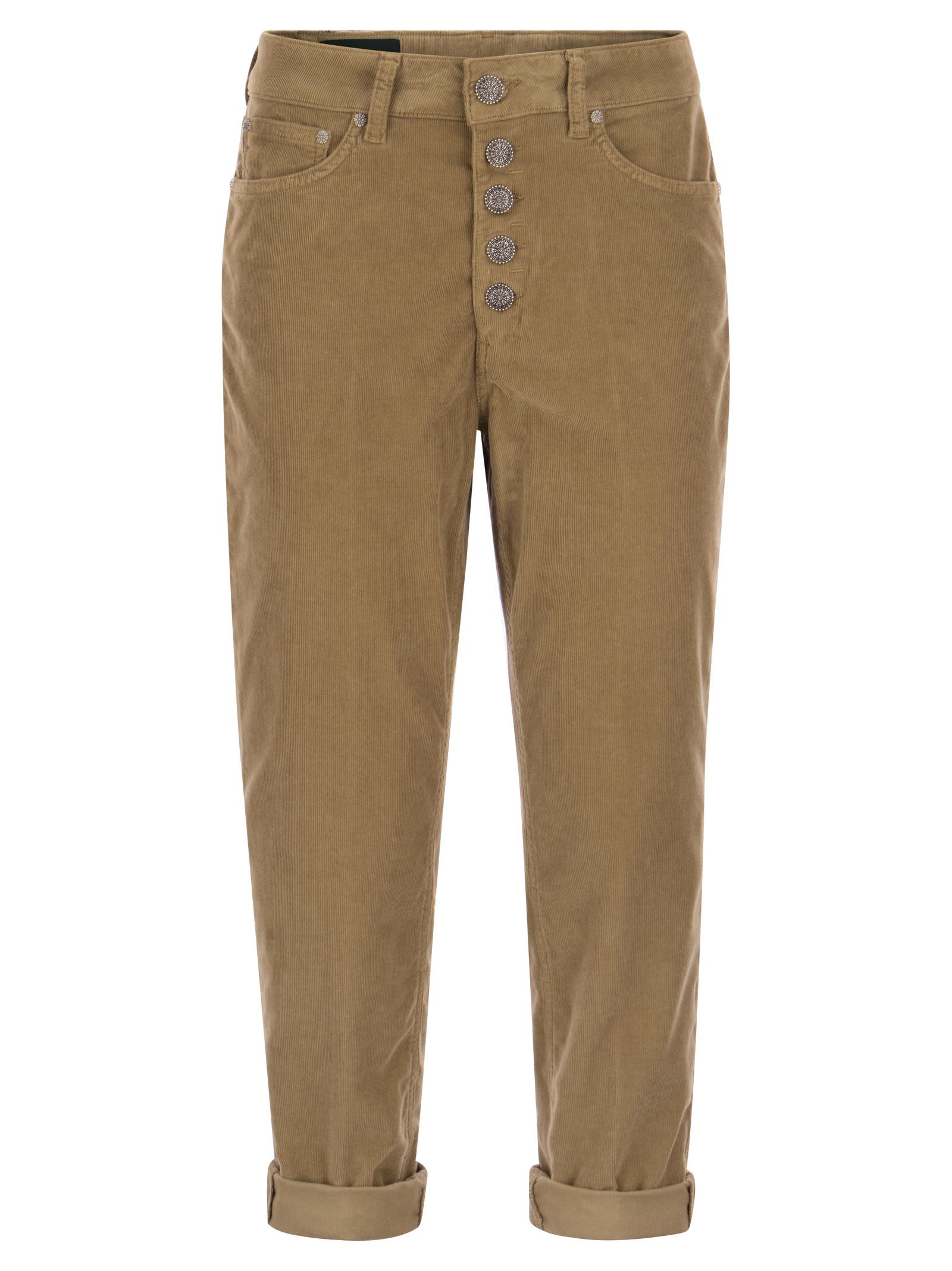 Dondup Koons - Multi-striped Velvet Trousers With Jewelled Buttons
