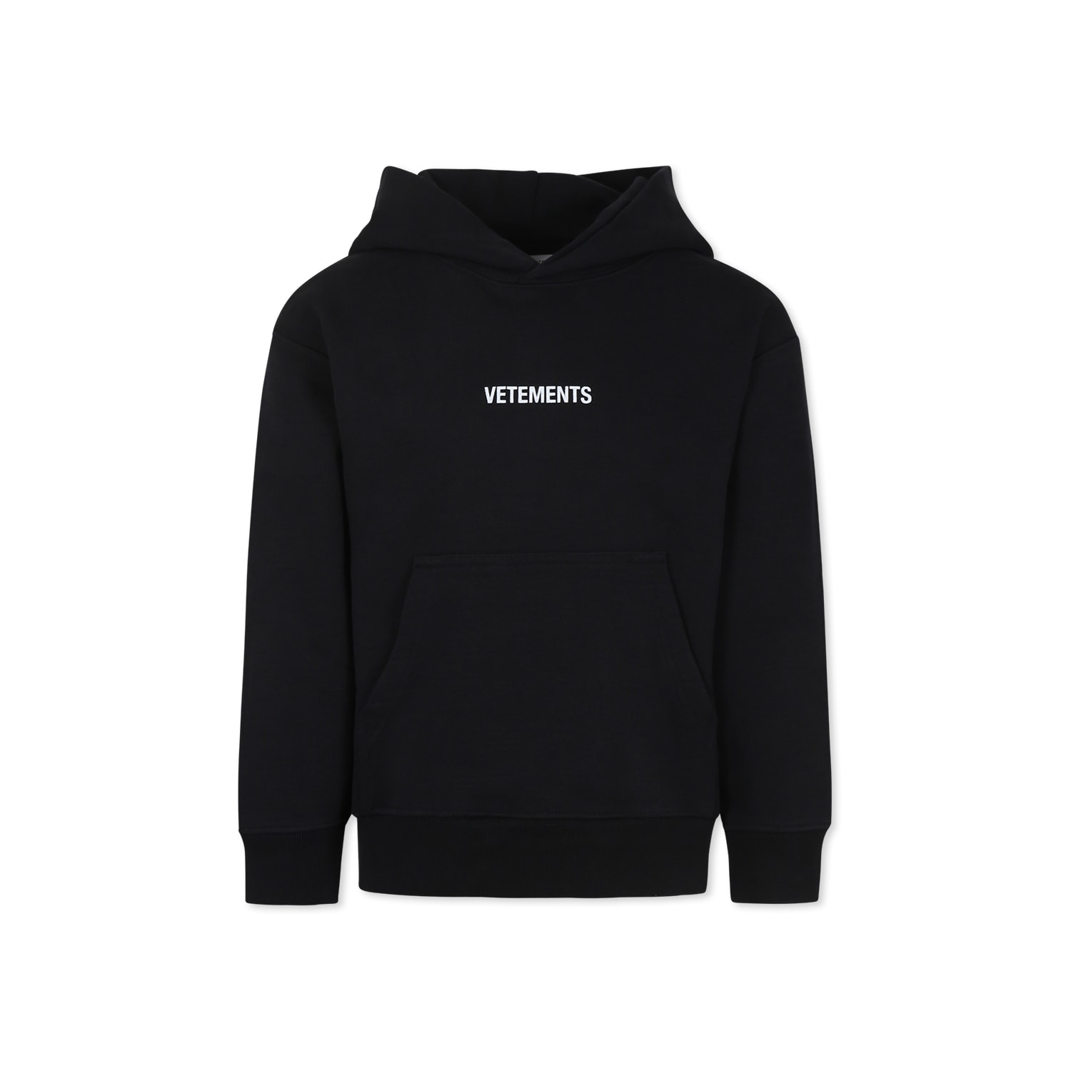 VETEMENTS Black Sweatshirt For Kids With Logo