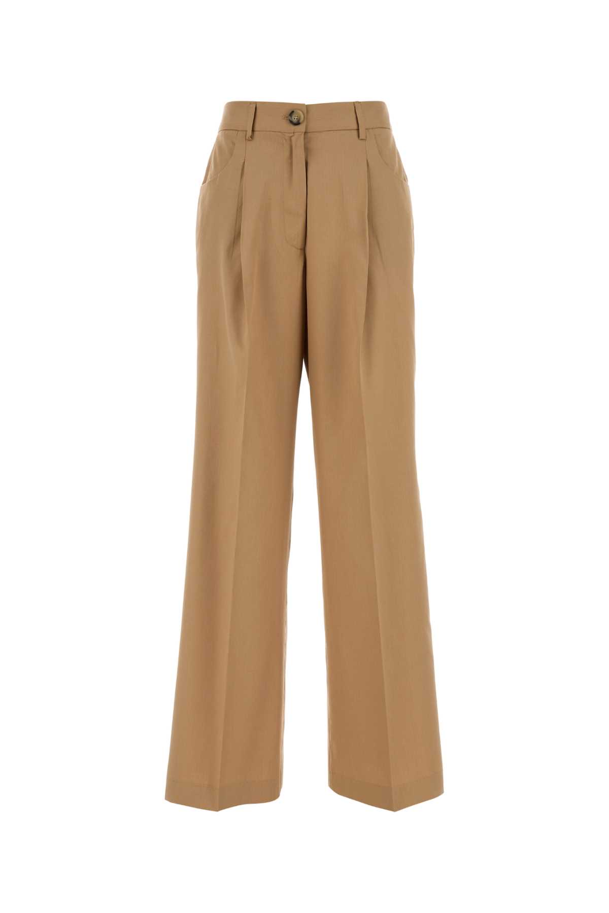 PT Torino Camel Lyocell Blend Palazzo Pant
