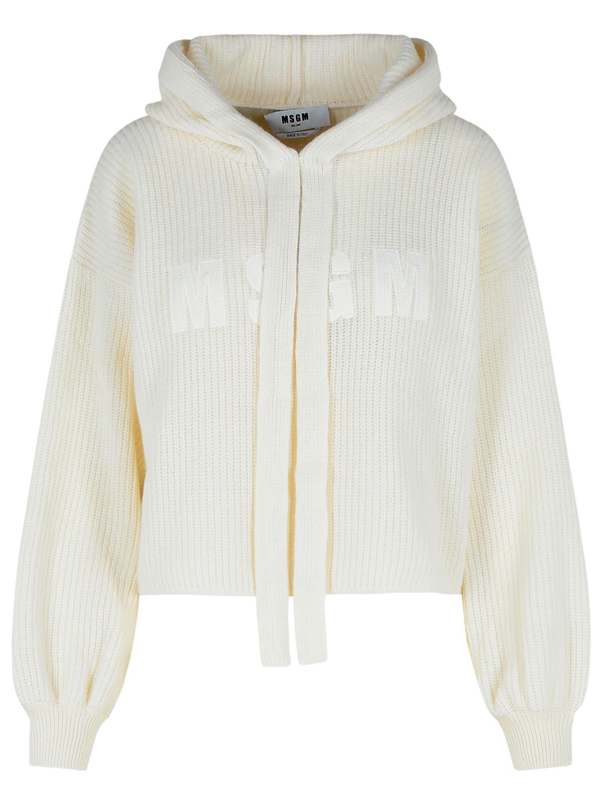 MSGM Cream Wool Blend Sweater