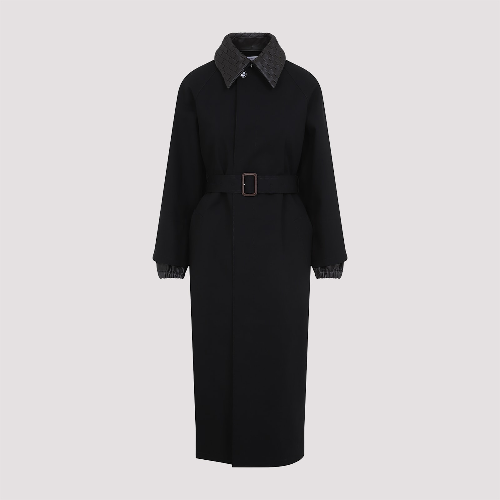 Bottega Veneta Cotton Collar Intrecciato Trench