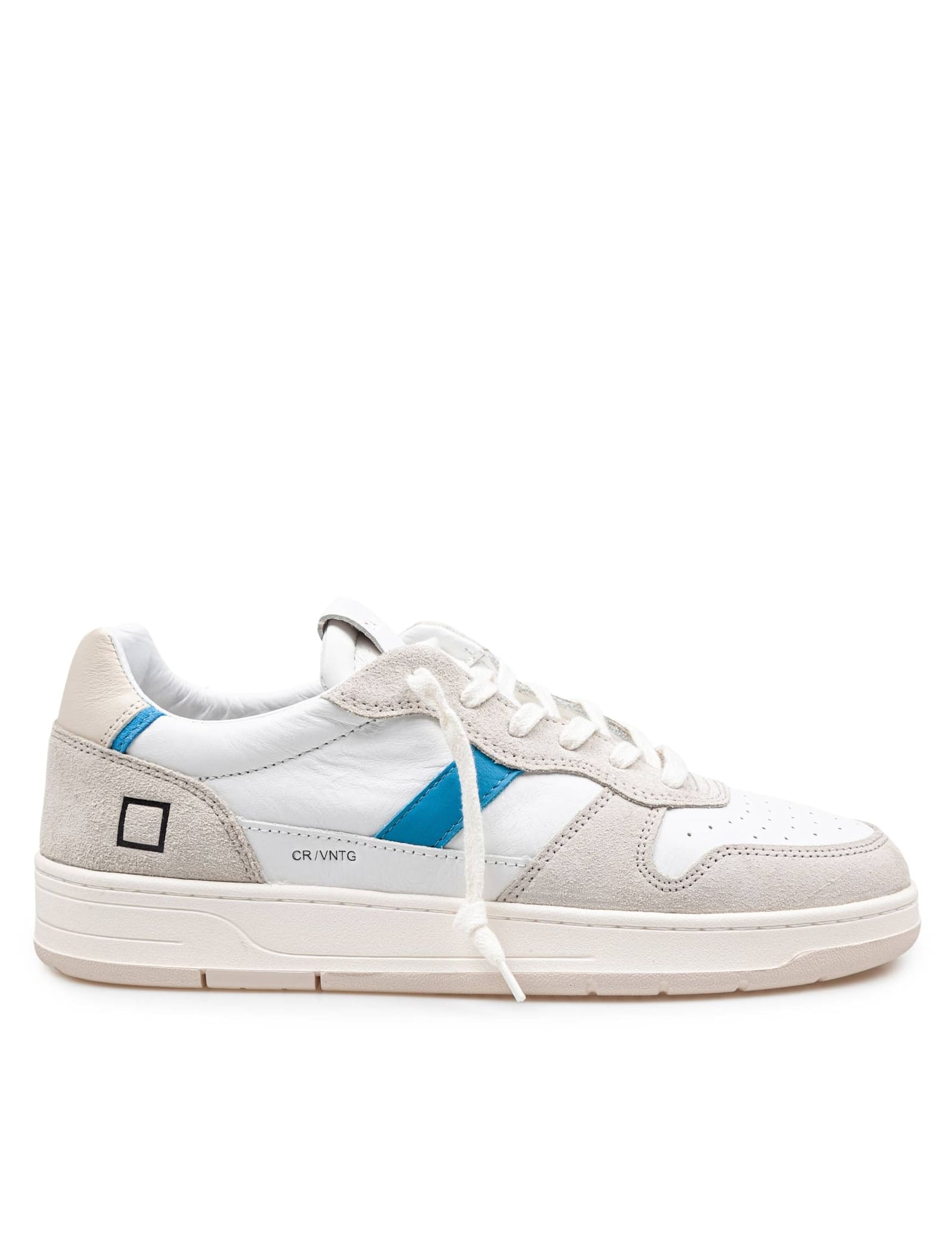 D. A.T. E. Sneakers Court 2.0 In Leather And Suede Color White And Bluette
