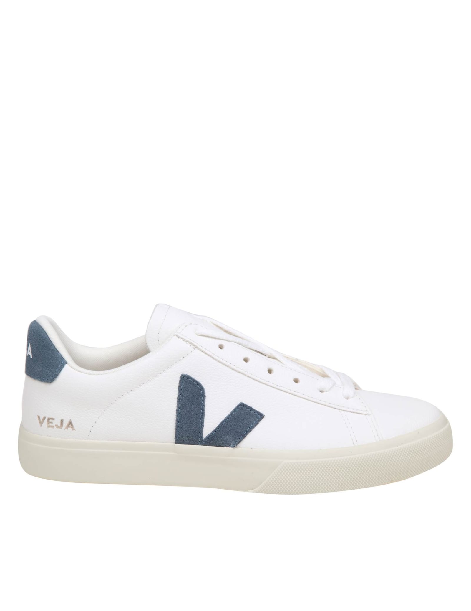 Veja Campo Chromefree In White/blue Leather
