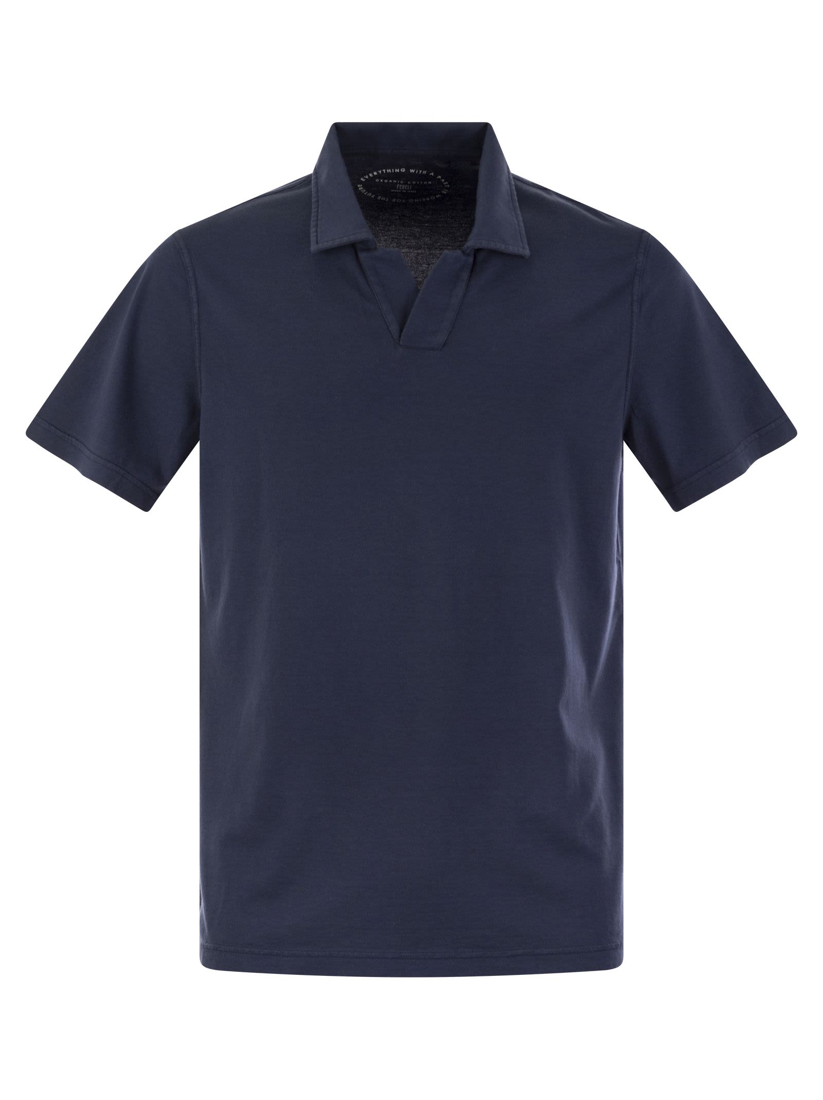 Fedeli Cotton Polo Shirt With Open Collar