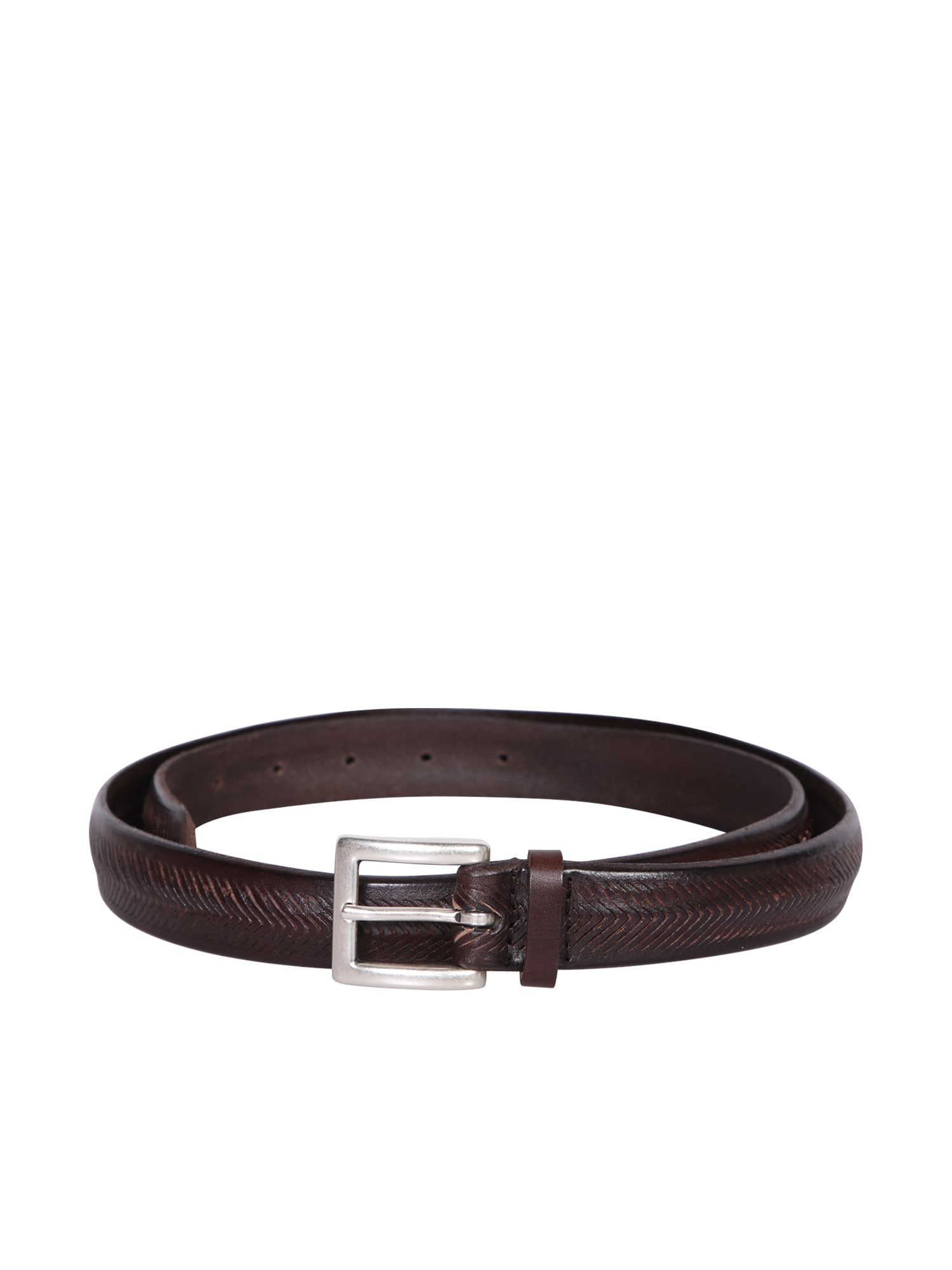 Orciani Triangular Engraved Brown Belt