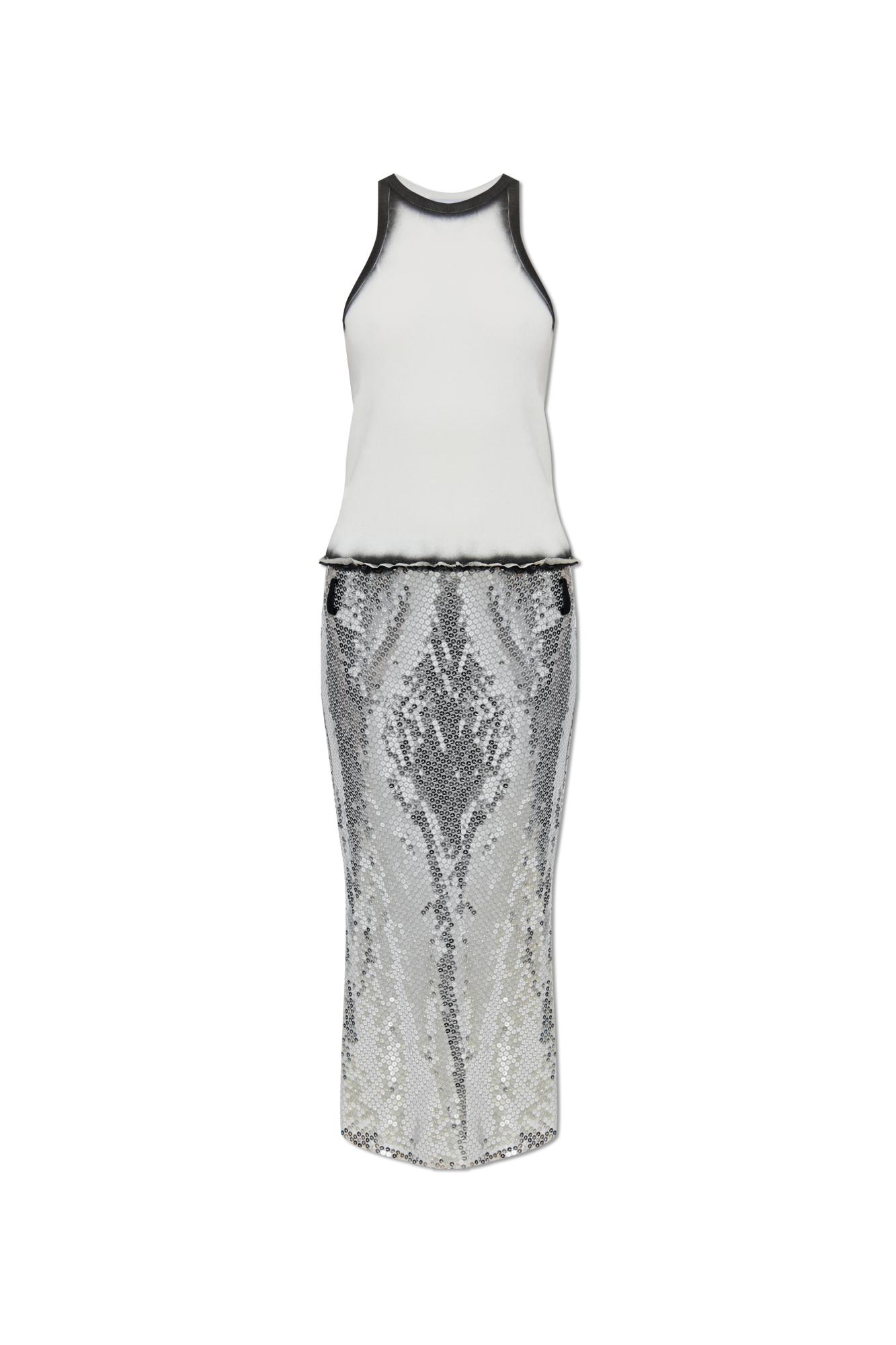 The Attico Dress With Sequin Skirt