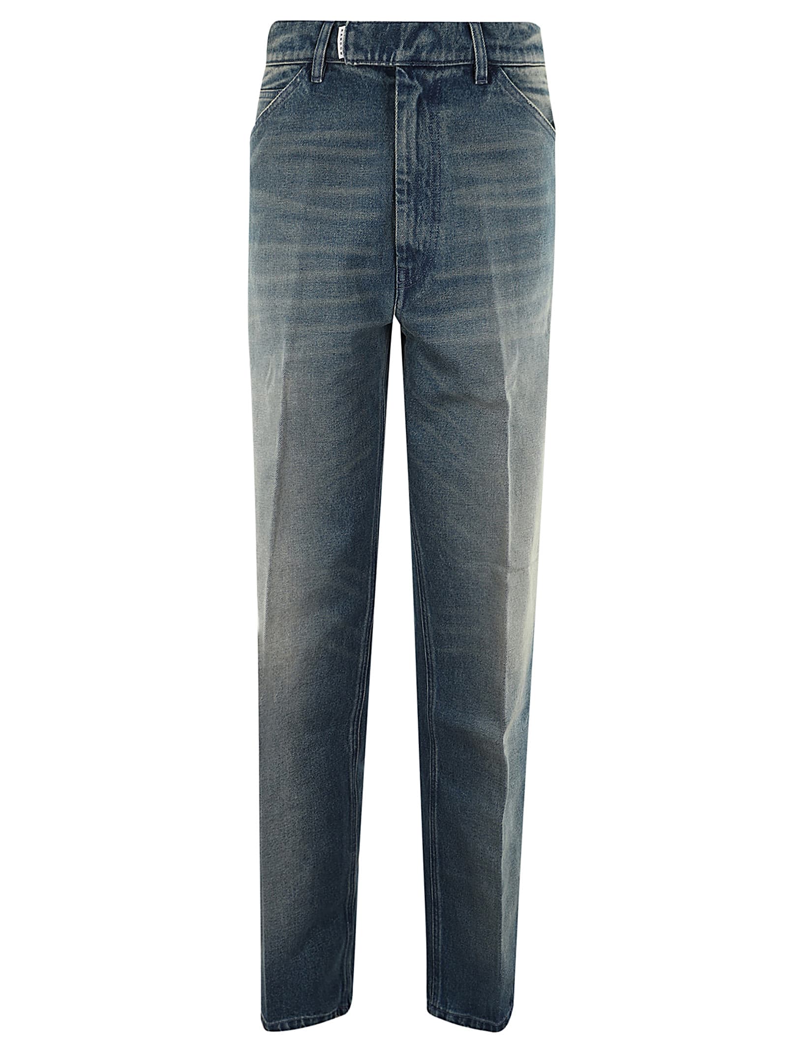 Random Identities Men Washed Denim Pants Woven