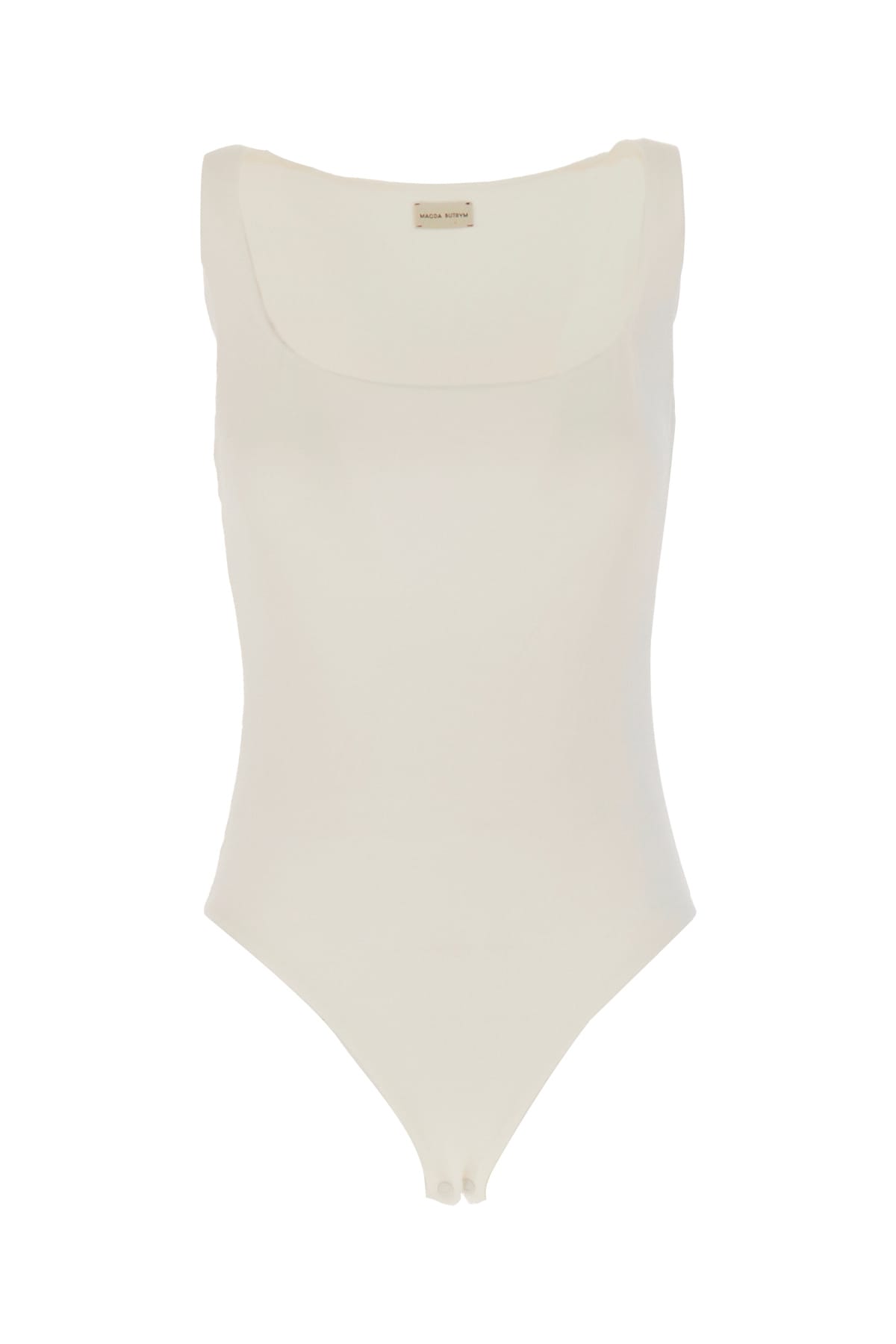 Magda Butrym Ivory Stretch Viscose Bodysuit