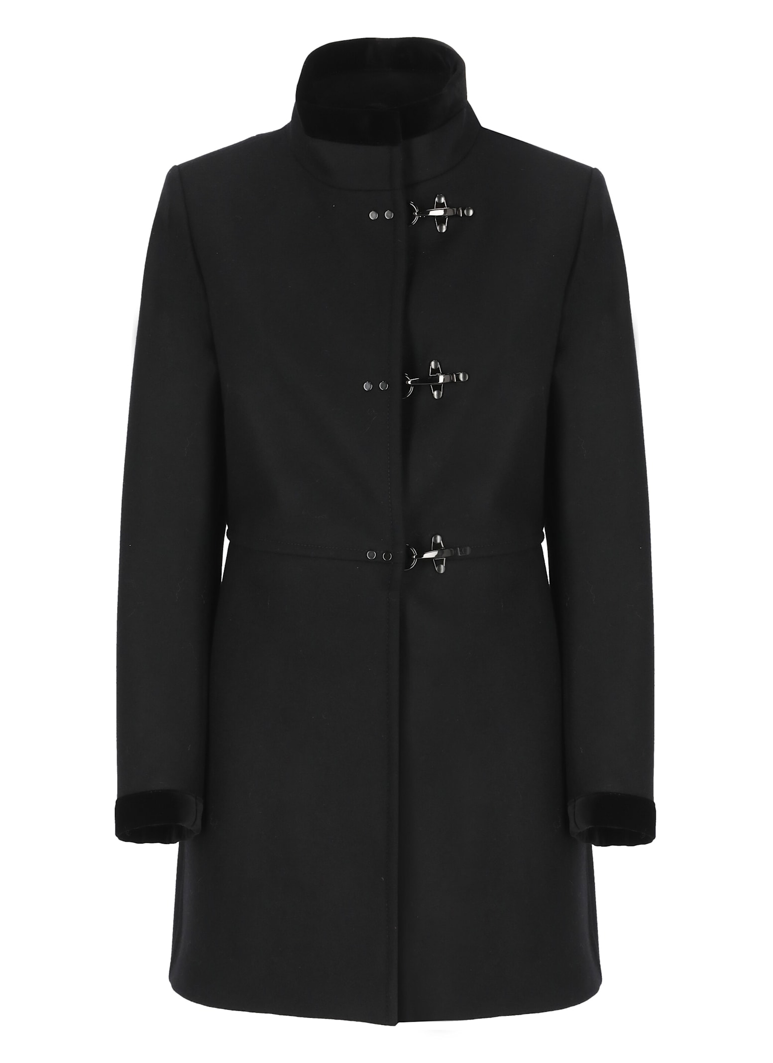 Fay Black Virgin Wool Blend Virginia Coat