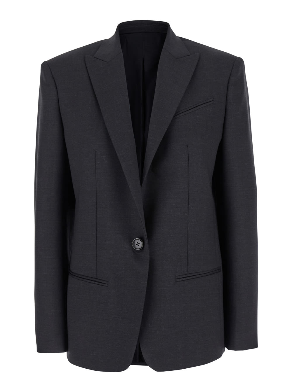 Philosophy di Lorenzo Serafini Charcoal Stretch Polyester Blend Blazer