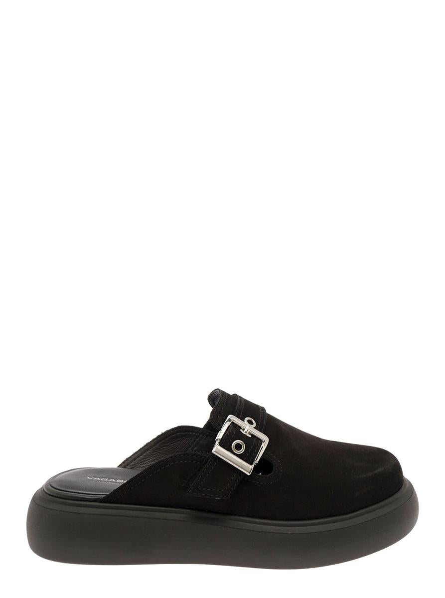 'Blenda' Mules With A Buckle In Leather Woman