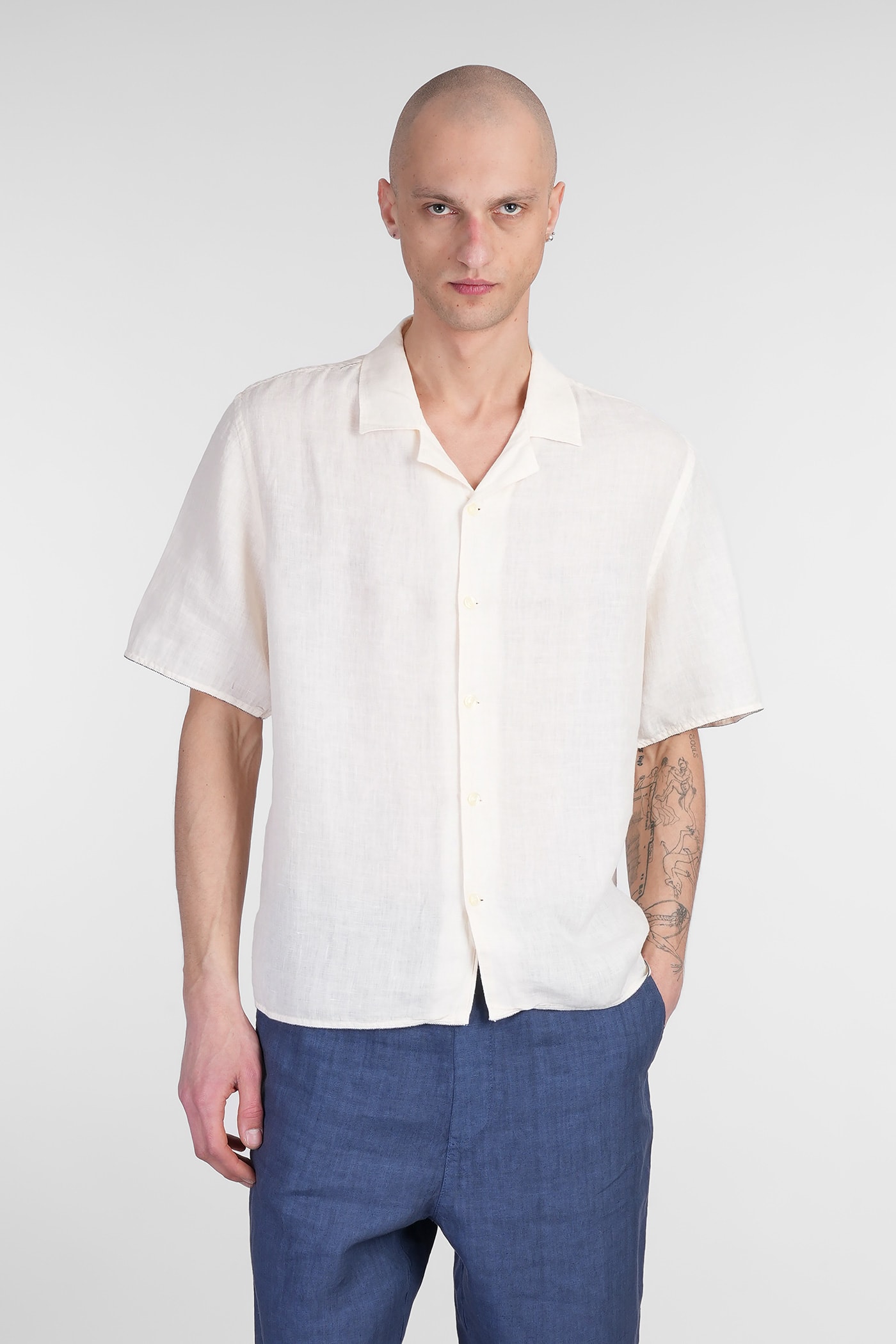 120% Lino Shirt In Beige Linen