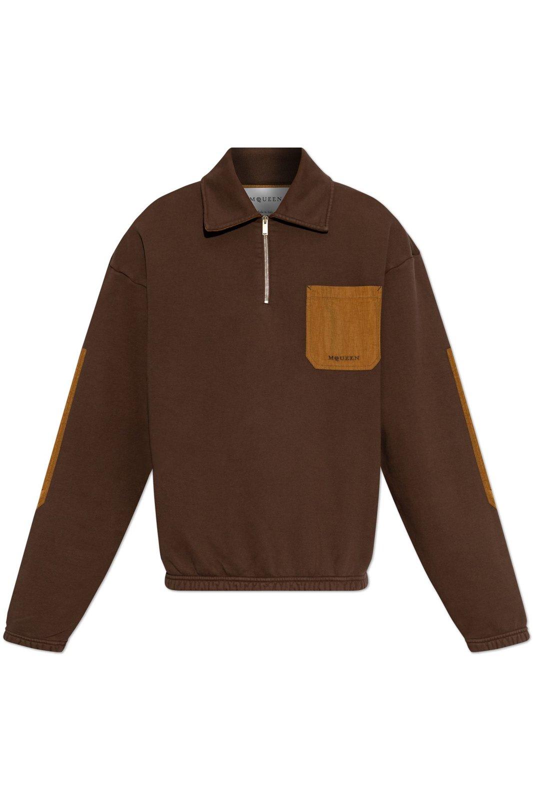 Alexander McQueen Logo Embroidered Half-zip Sweatshirt
