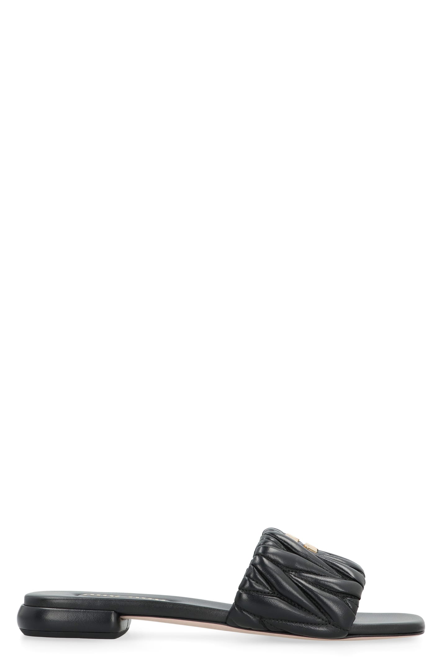 Miu Miu Leather Slides