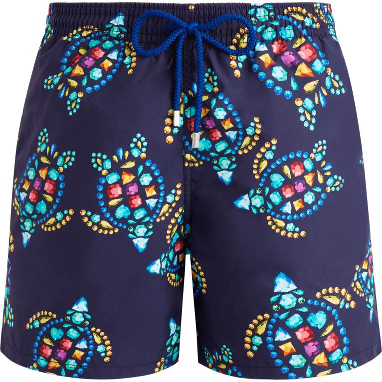 Vilebrequin Men Swim Shorts Vendôme Turtles - Moorea - Blue - Size XS