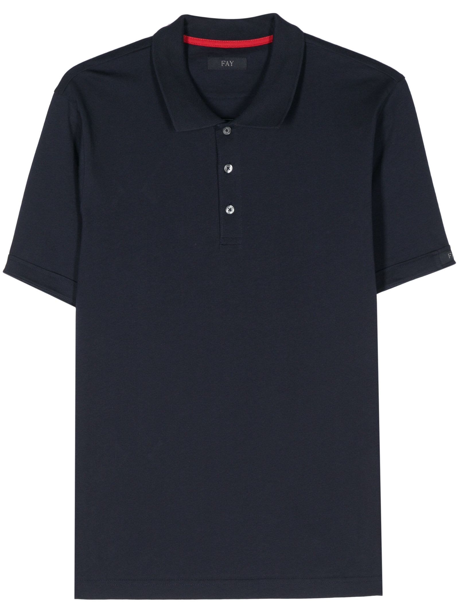 Fay Short-sleeved Polo Shirt In Cotton Jersey