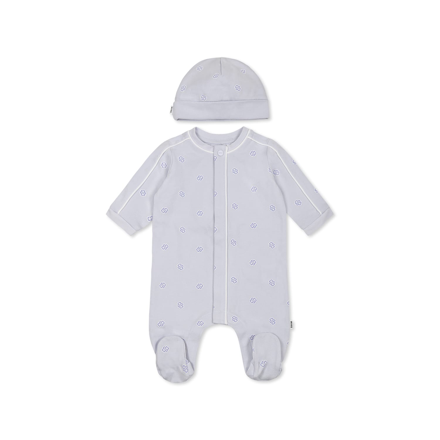 Hugo Boss Light Blue Babygrow Set For Baby Boy With Logo