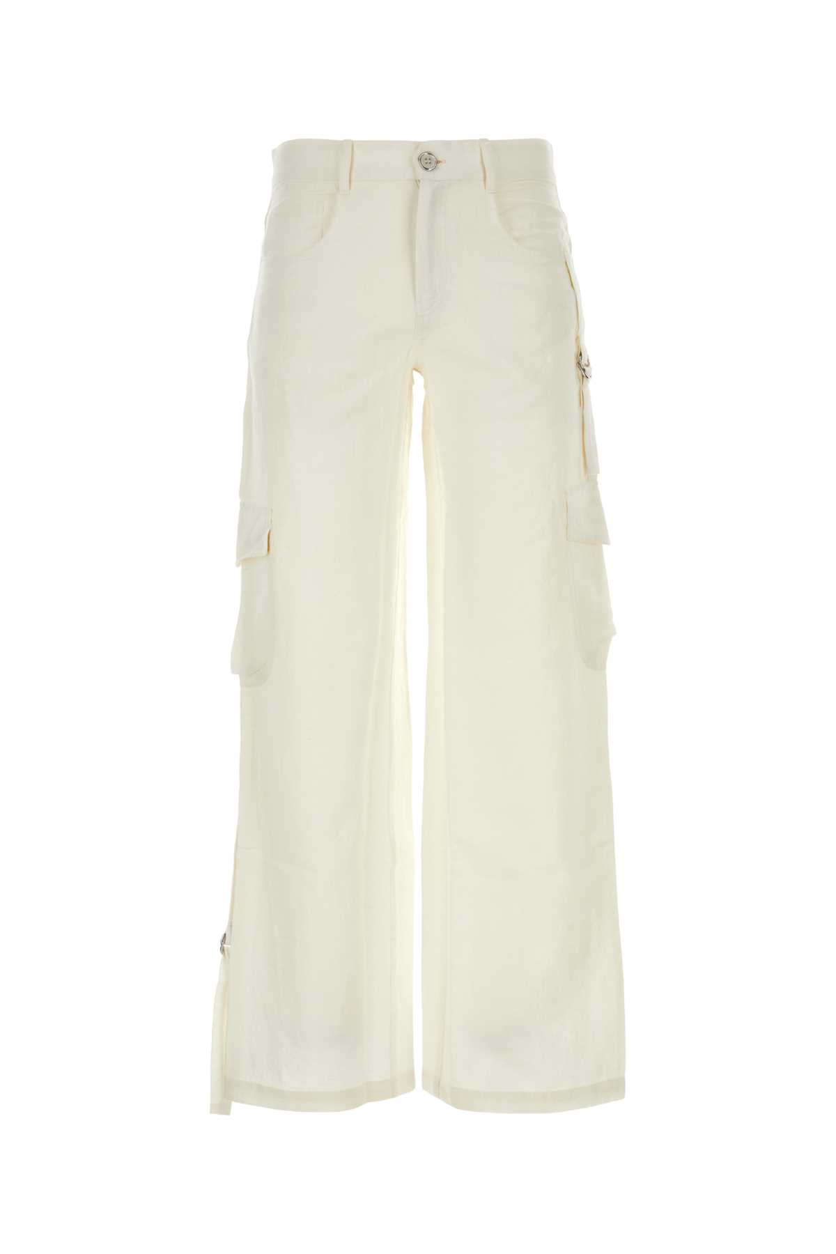 Gimaguas White Cotton Blend Gabi Cargo Pant