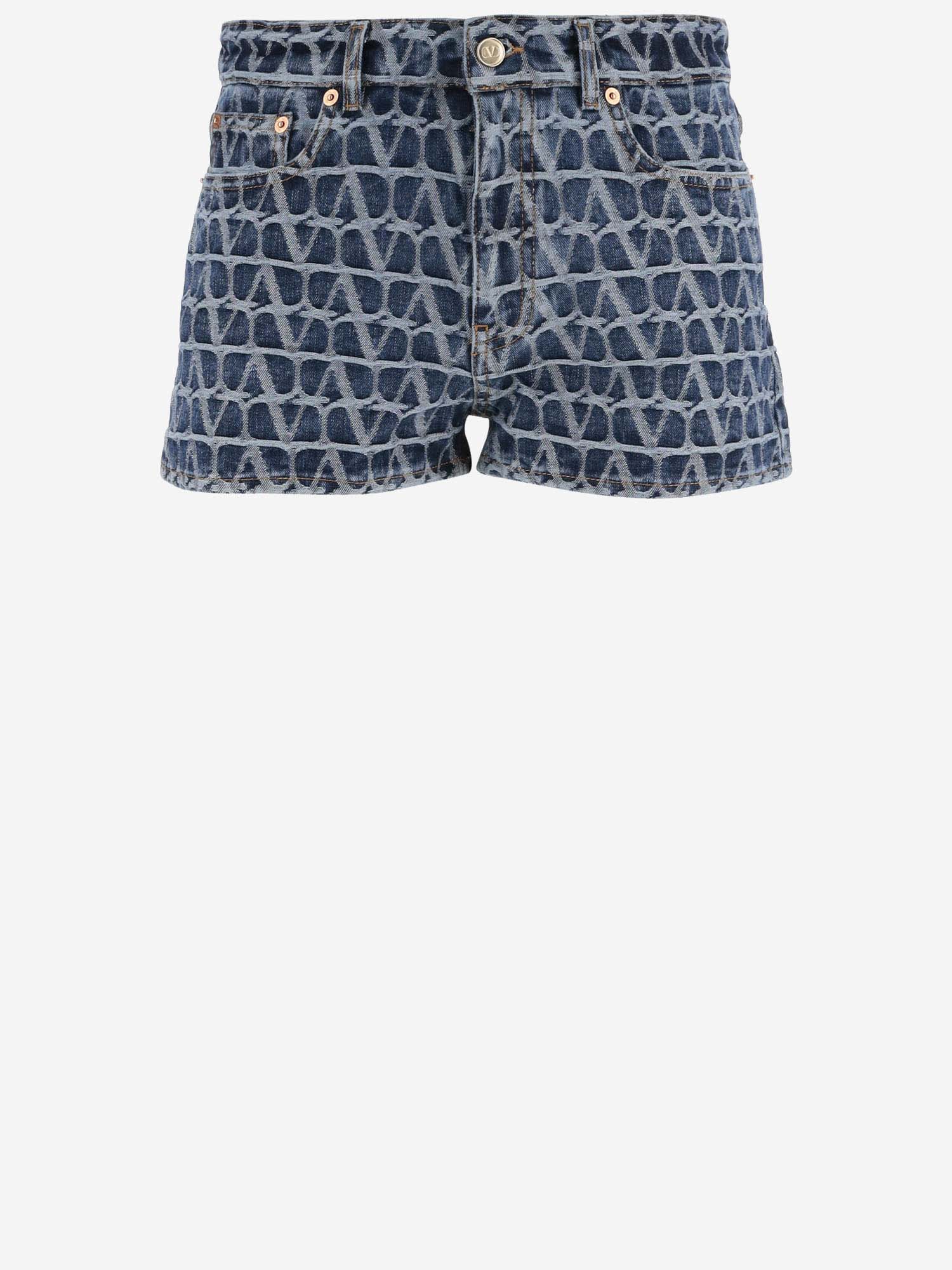 Valentino Iconographe Denim Toile Shorts