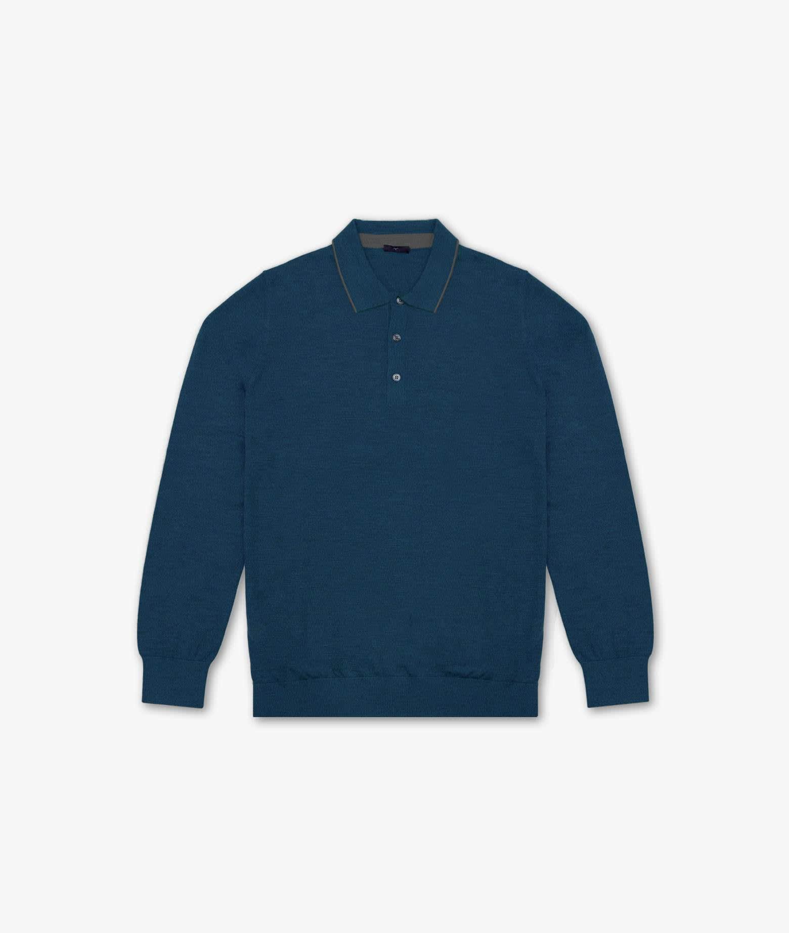 Larusmiani Long Sleeve Polo Shirt Sweater