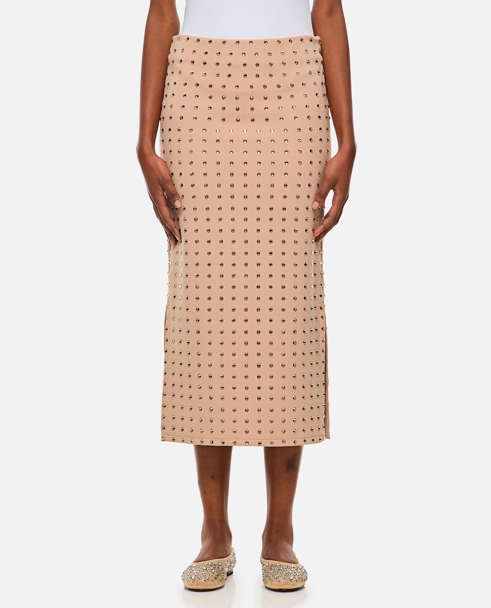 SportMax Nome Crystal Lycra Midi Skirt