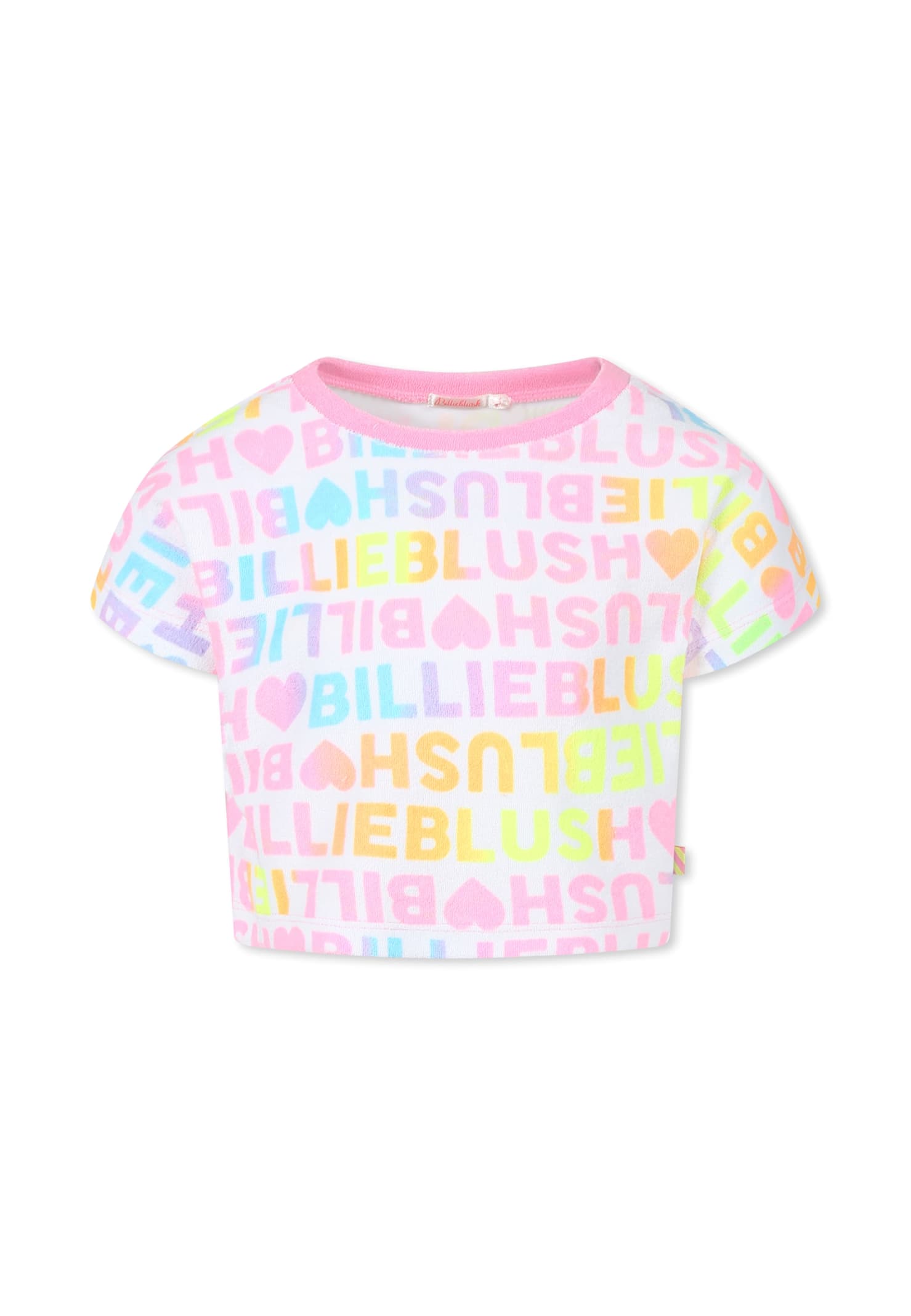 Billieblush White Crop T-shirt For Girl With Logo