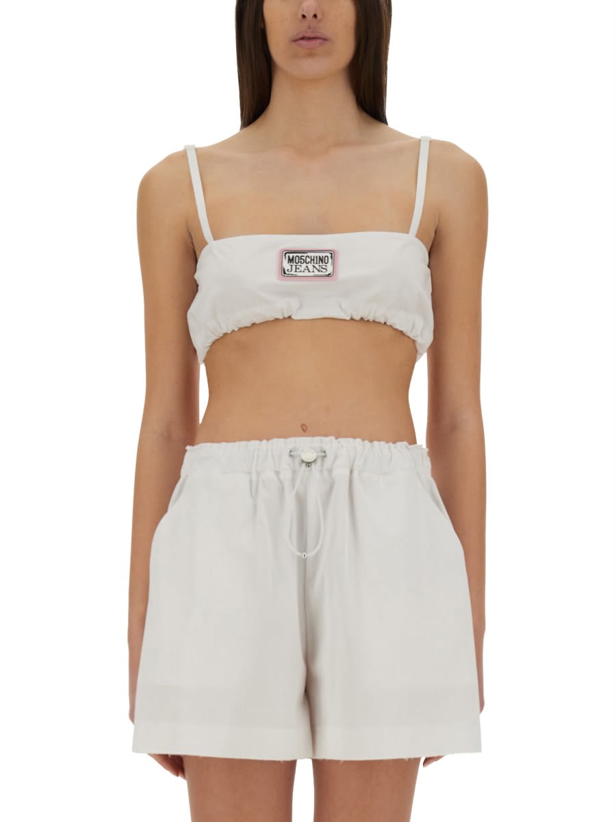 M05CH1N0 Jeans Cotton Bandeau Top
