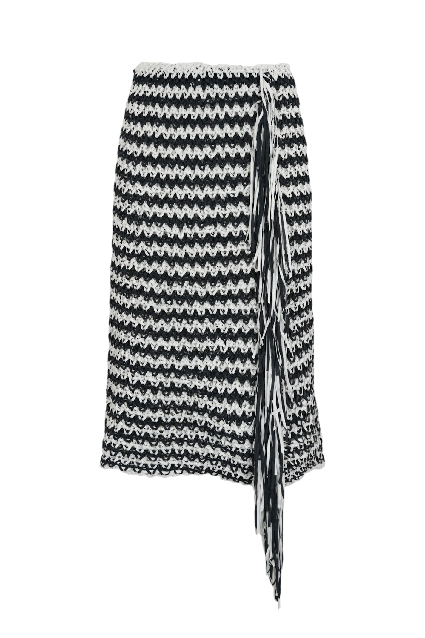 Liviana Conti Crochet Skirt With Fringes