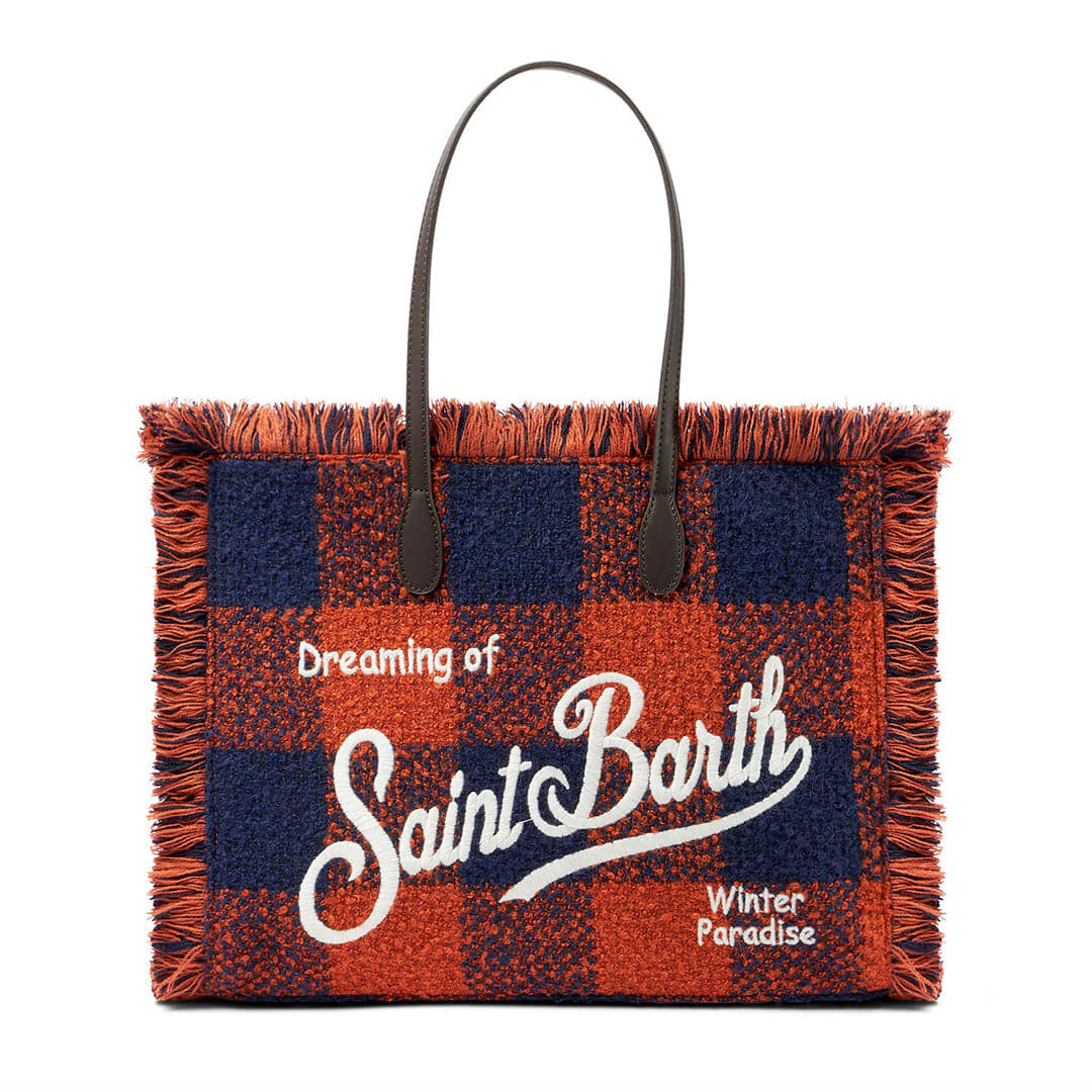 MC2 Saint Barth Vanity Wooly Shoulder Bag With Check Print