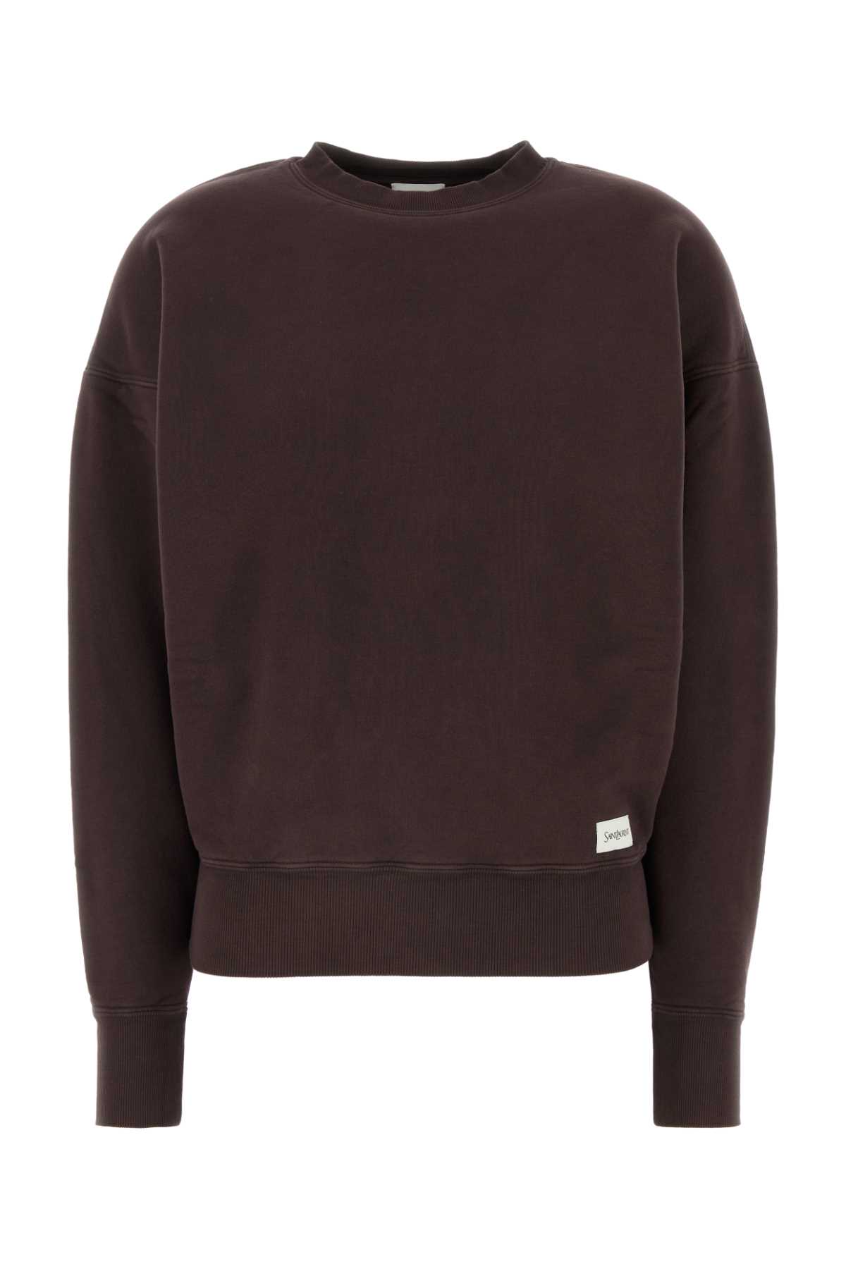 Saint Laurent Chocolate Cotton Oversize Sweatshirt