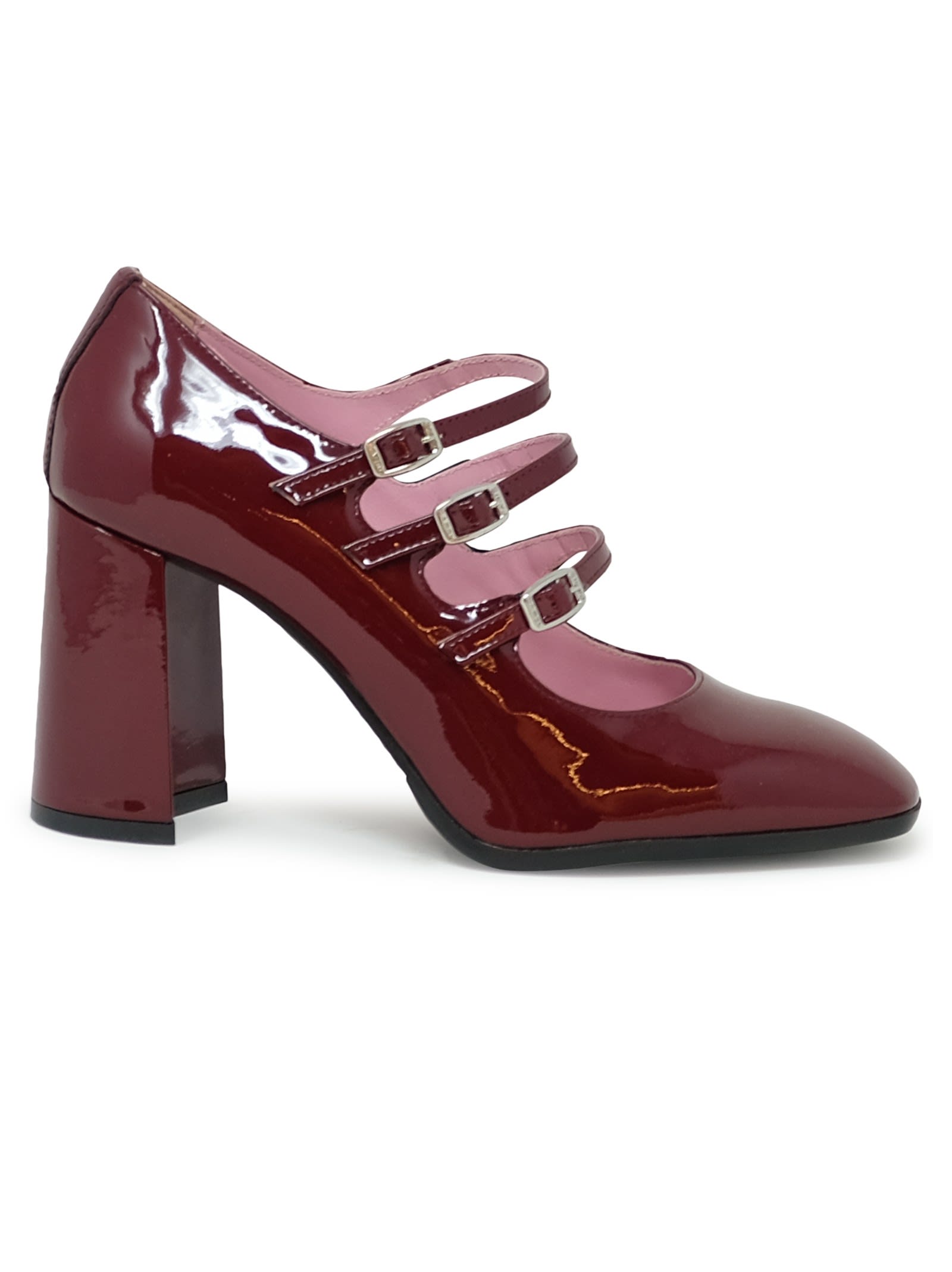 Carel Paris Burgundy Patent Leather Pumps