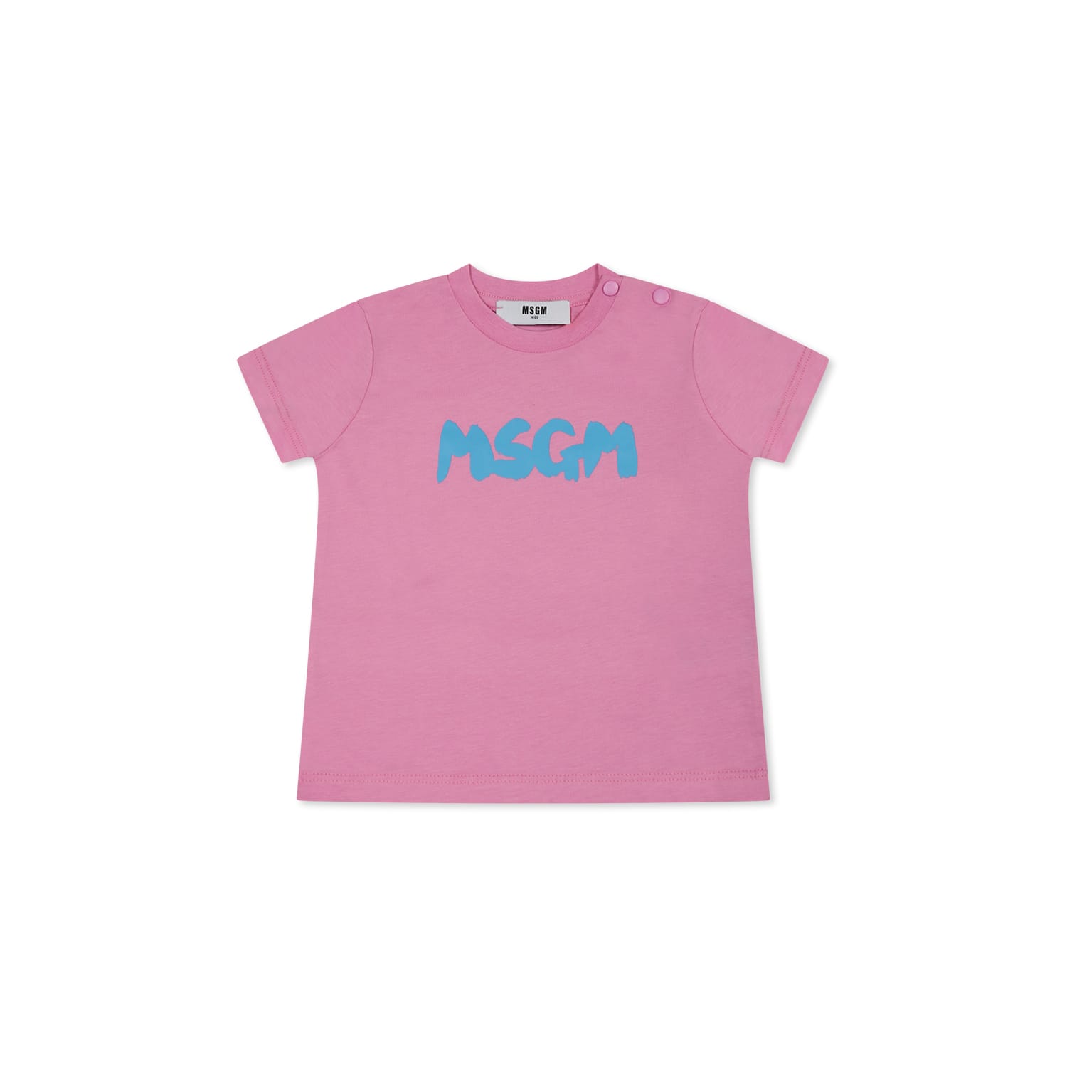 MSGM Pink T-shirt For Baby Girl With Logo