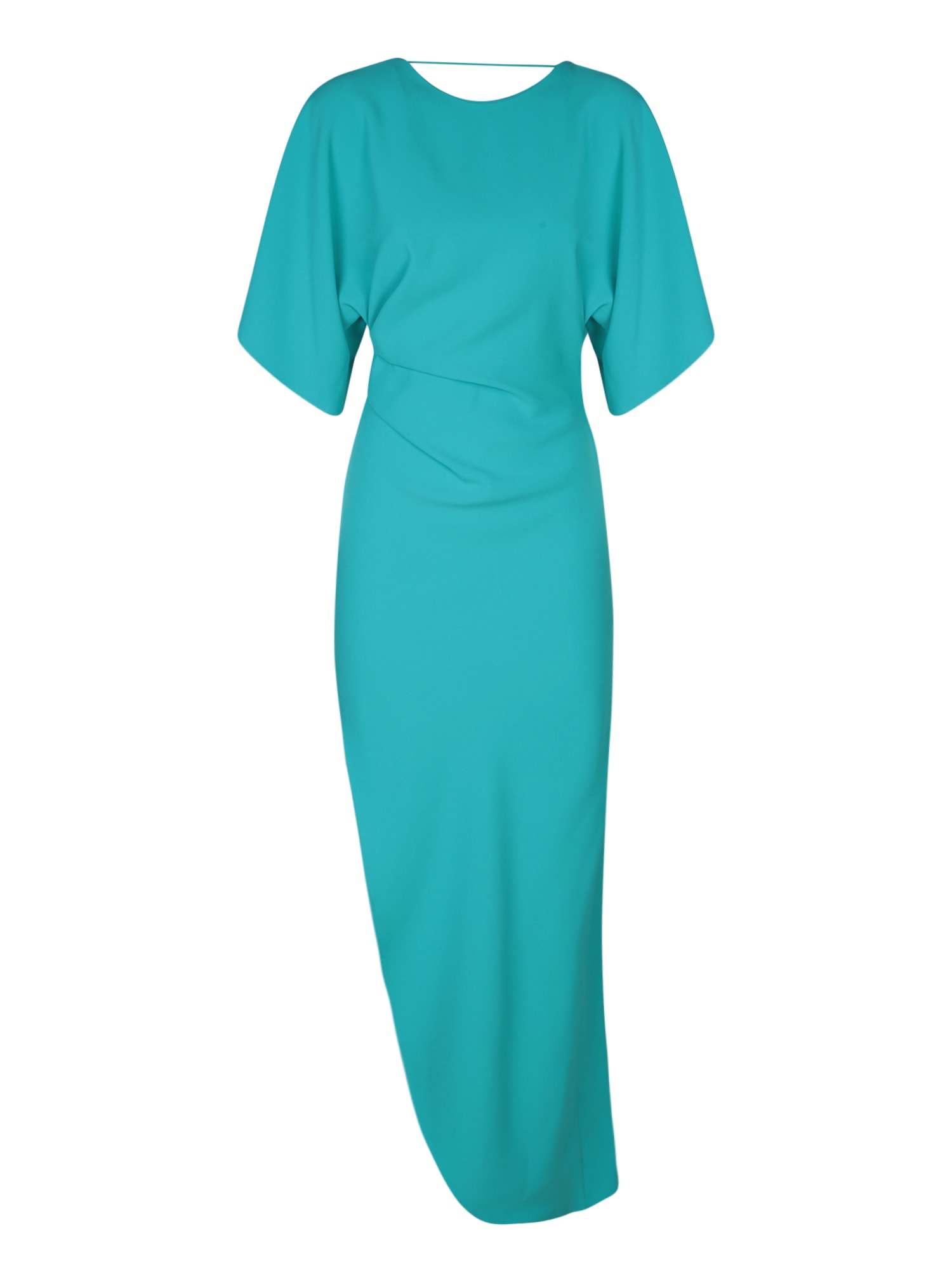 Rev Azure Satin Asymmetric Long Dress