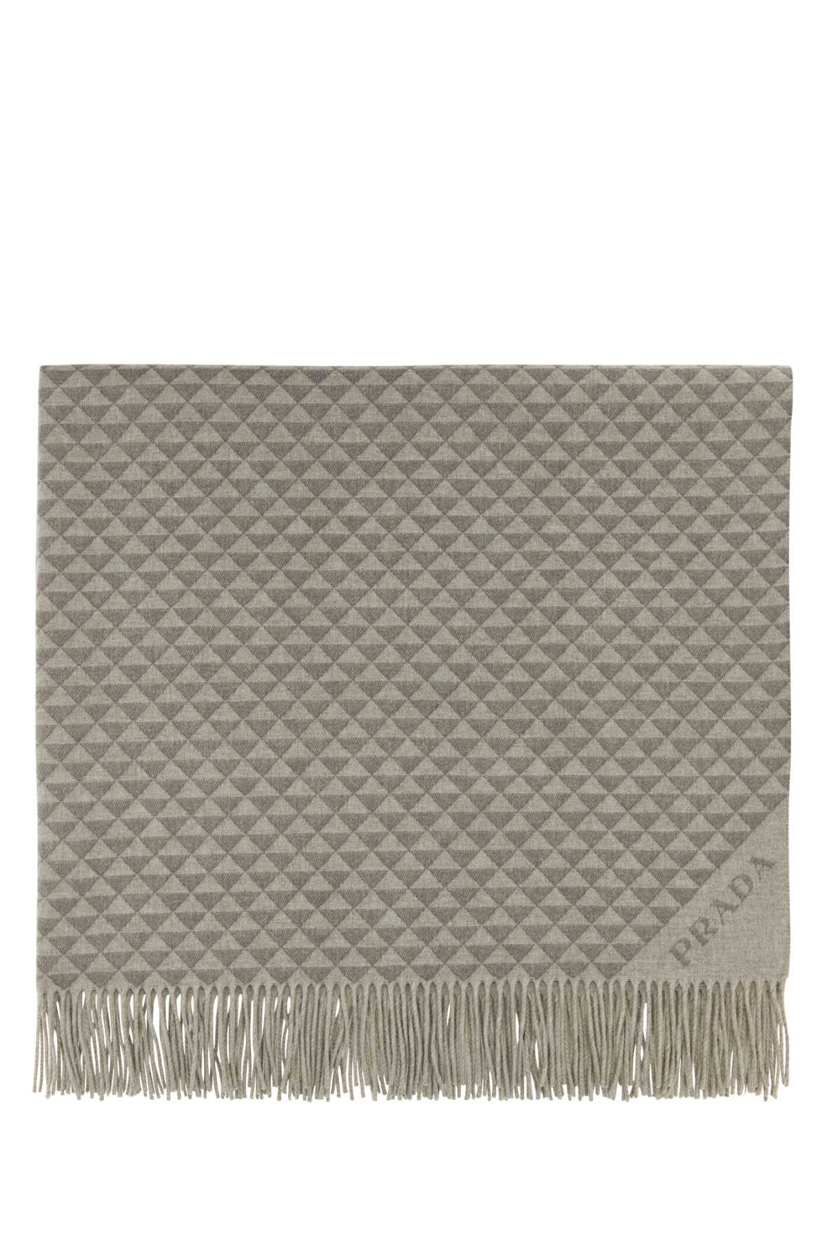 Prada Embroidered Wool Blend Symbole Double Blanket