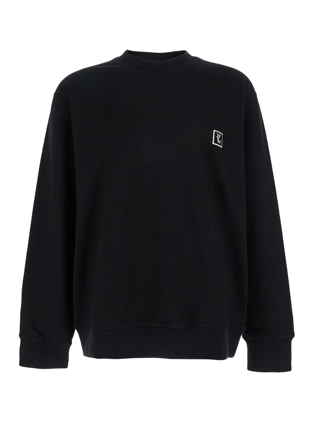 WOOYOUNGMI Black Sweatshirt With Logo Embroidery On The Front And Logo Lettering On The Rear In Cotton Man