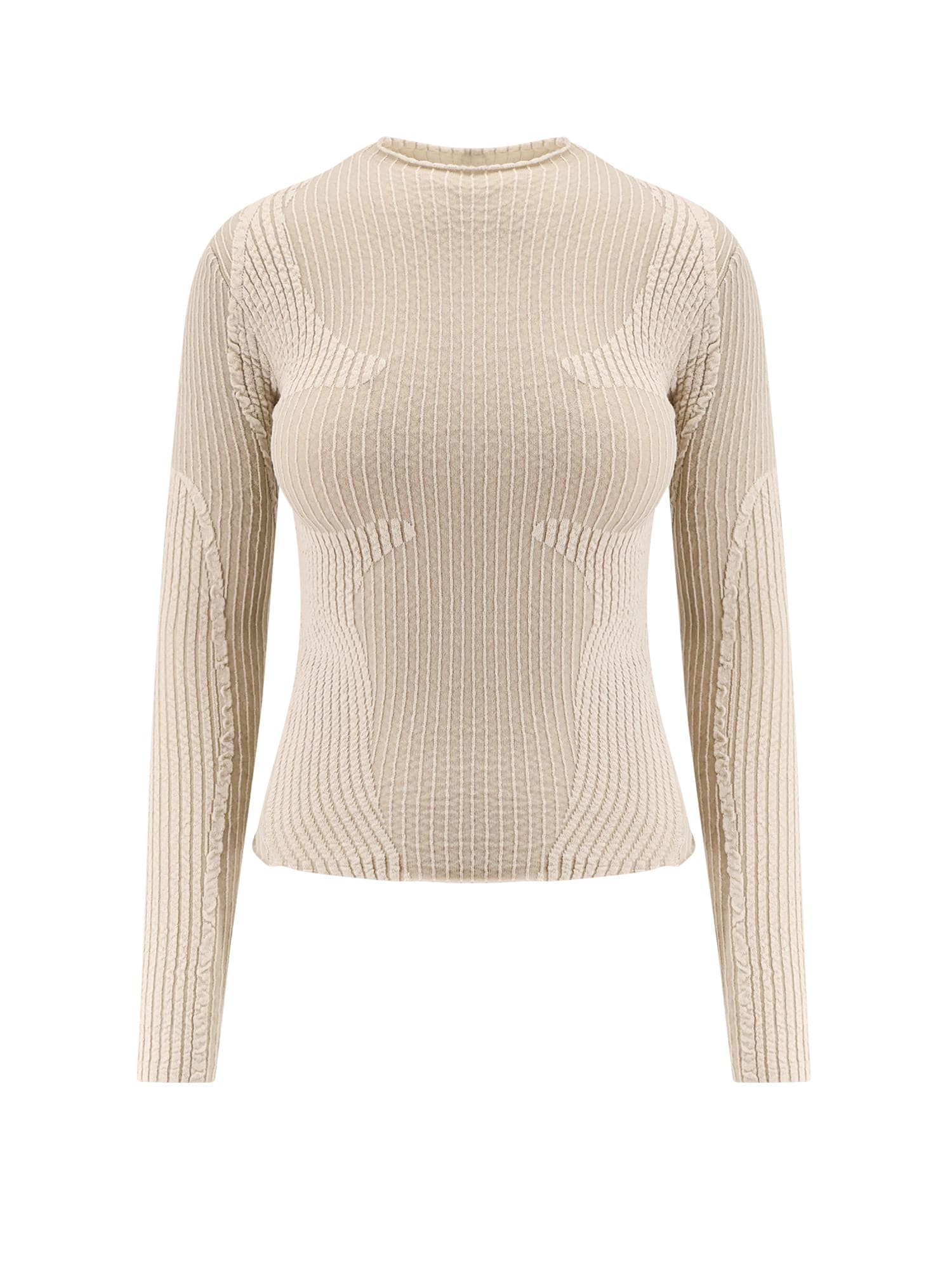 ROA Wavy Stretch Cotton Blend Top