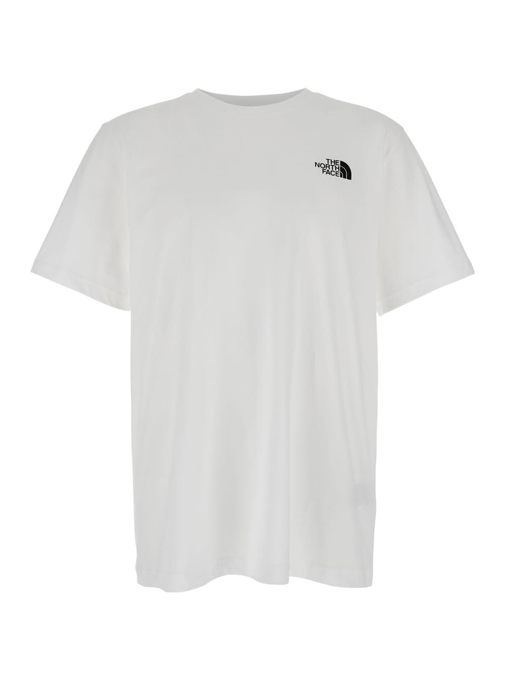 The North Face White T-shirt With Logo Printed On The Front And Maxi Logo On The Back In Cotton Man