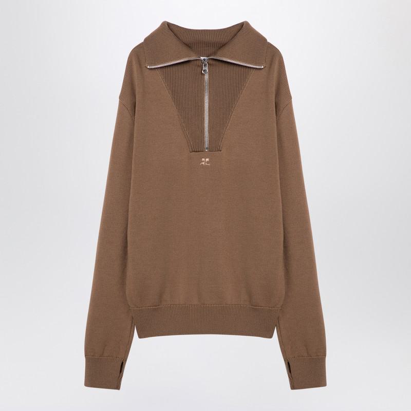 Courrèges Beige Zip Sweater